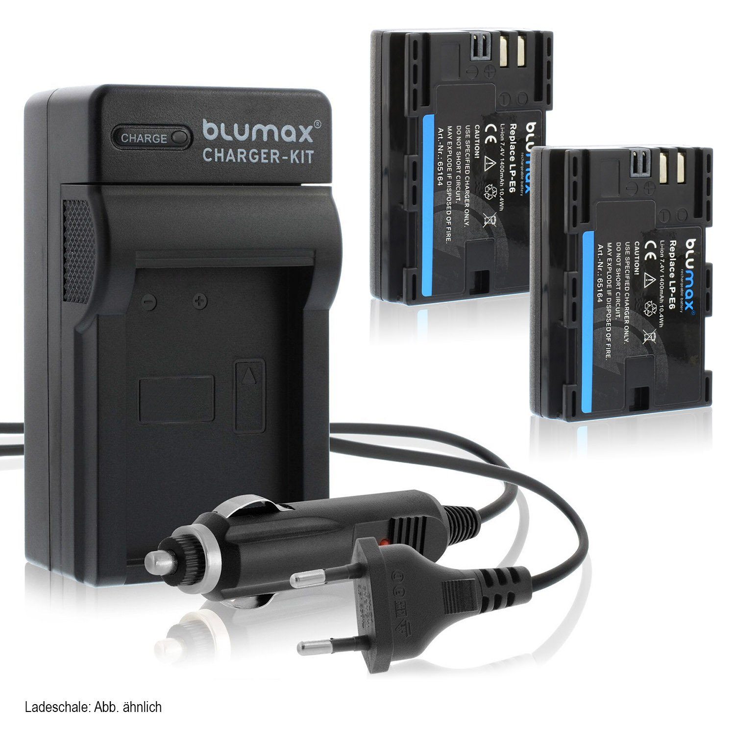 Blumax Set mit Lader für Canon LP-E6 LP-E6N 1400 mAh Kamera-Akku