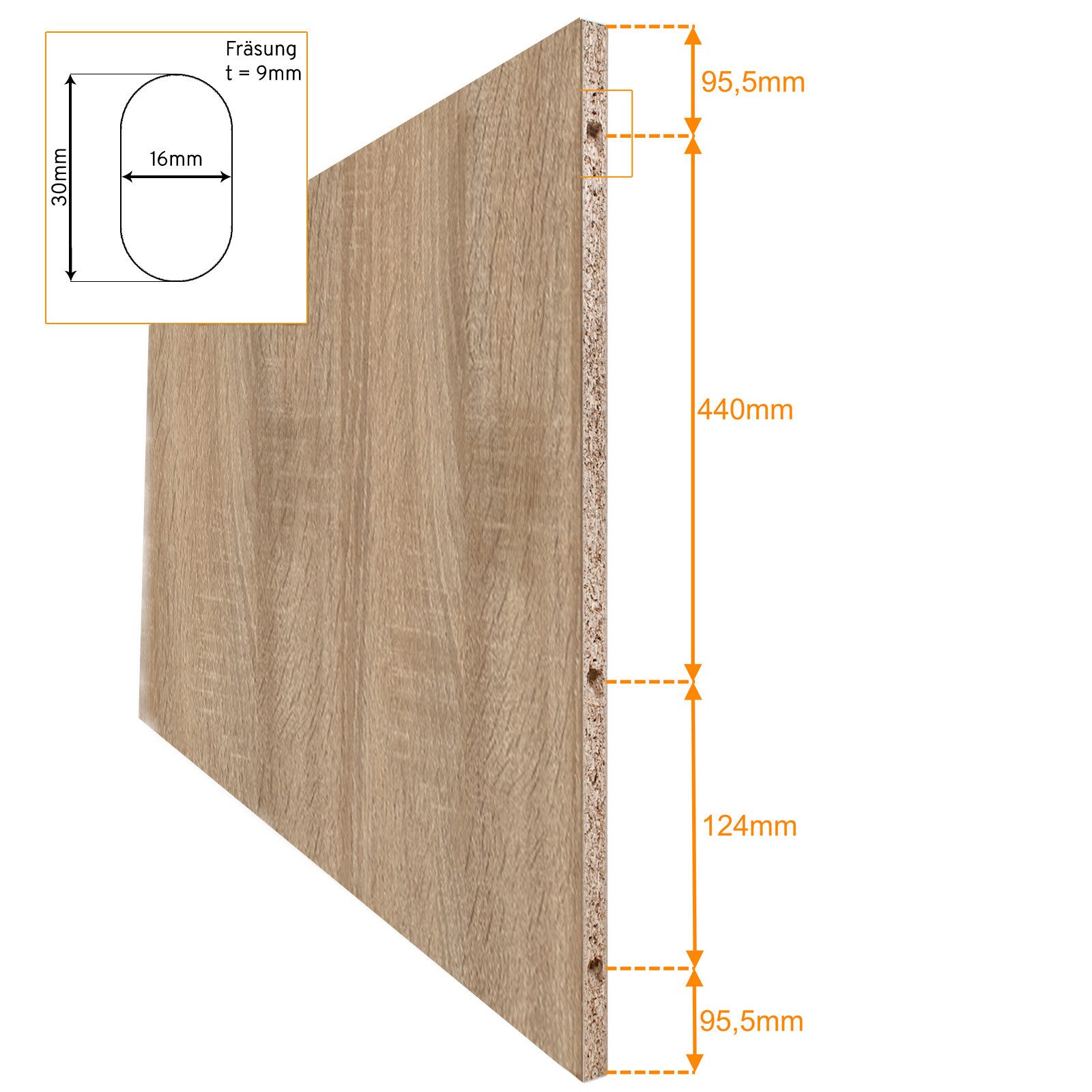 inova wohnen Zimmertür Holzschiebetür Türblatt Wildeiche, 75,5 x 203,5 cm, pflegeleicht, melaminbeschichtet
