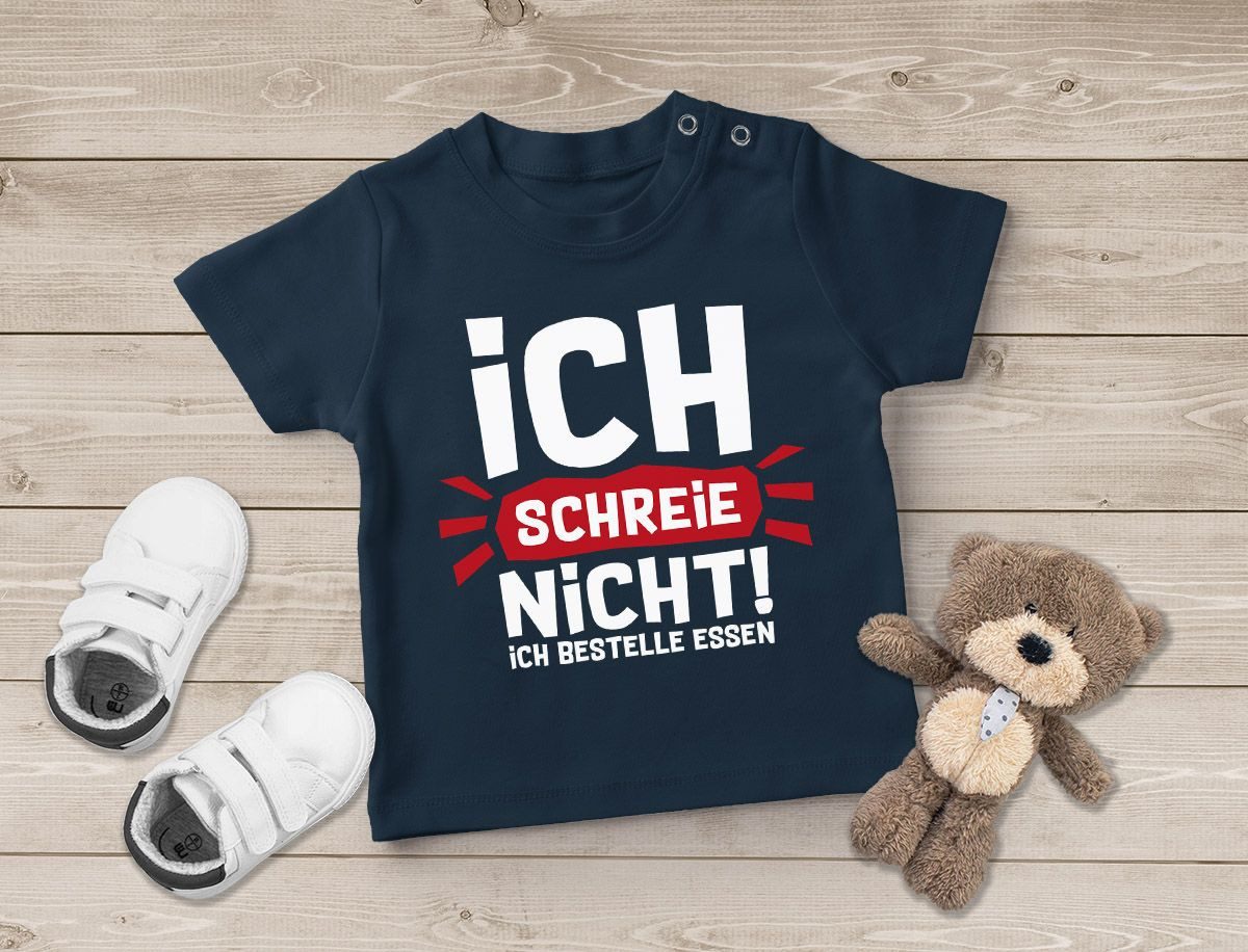 MoonWorks Print-Shirt Baby T-Shirt kurzarm mit Spruch Ich schreie nicht ich bestelle Essen