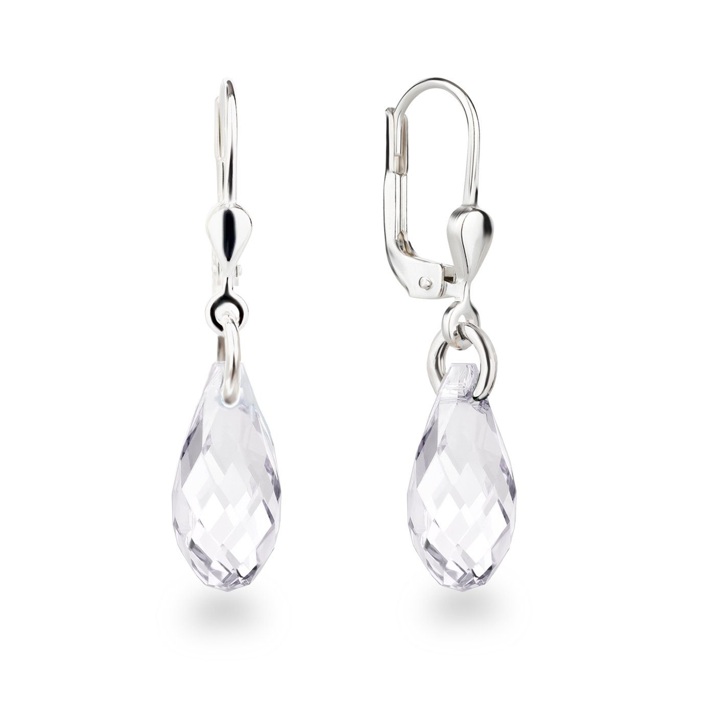 Schöner-SD Paar Серьги Tropfen Kristall Hänger Tropfen hängend 925 Silber mit Markenkristall, Серьги für Mädchen und Damen