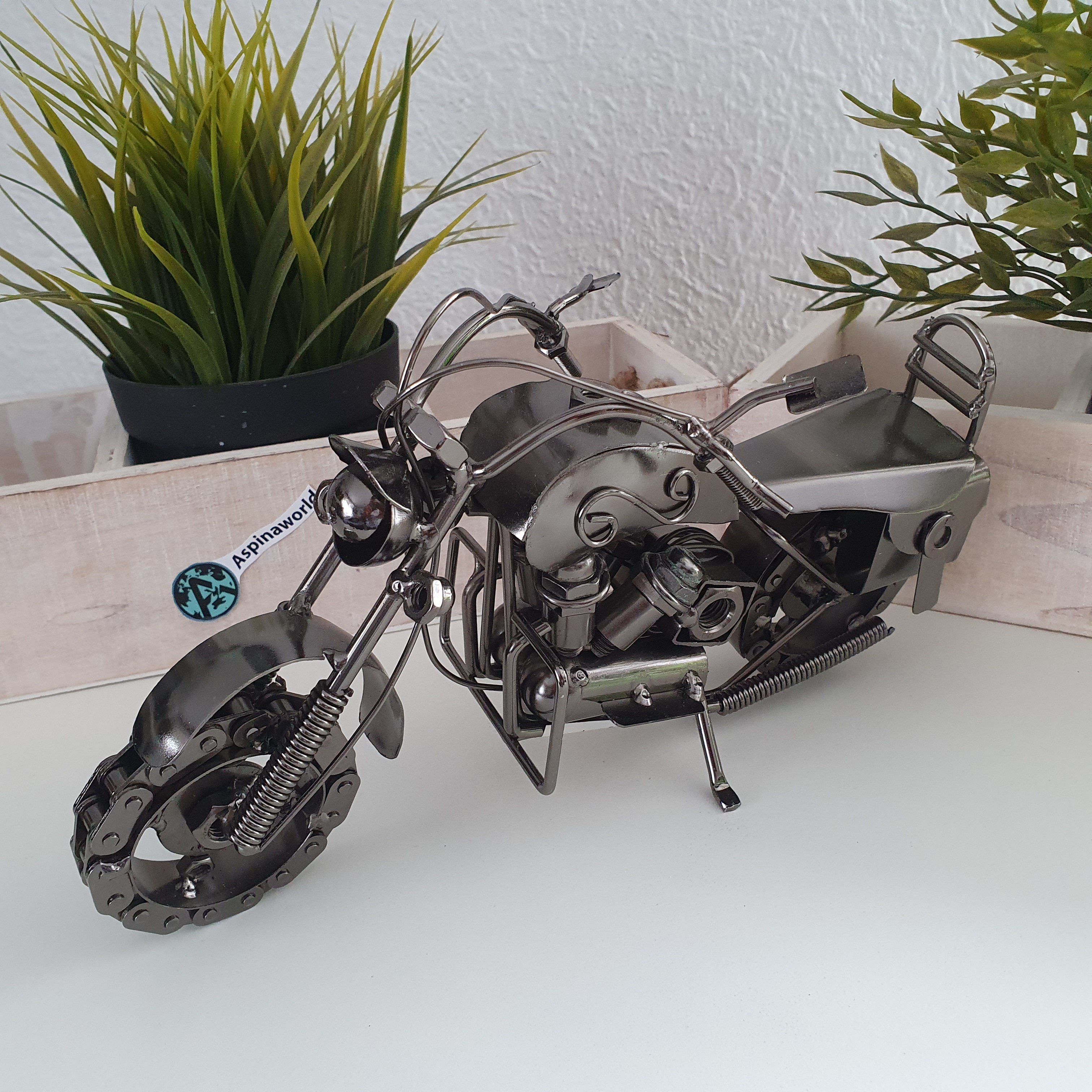 Aspinaworld Dekofigur Metall Motorrad Figur 25 günstig online kaufen