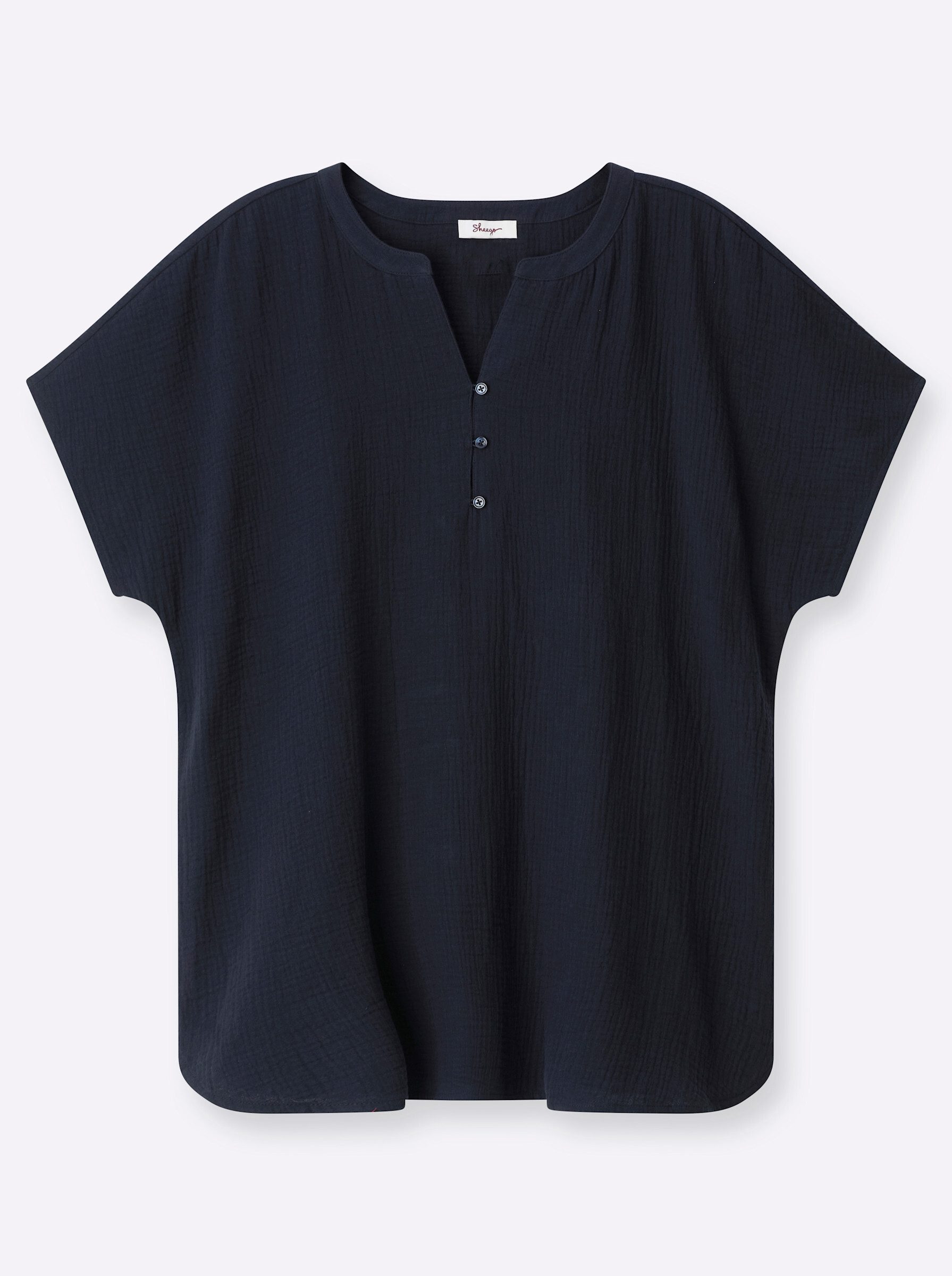 Klassische Bluse Tunika Kurzarm