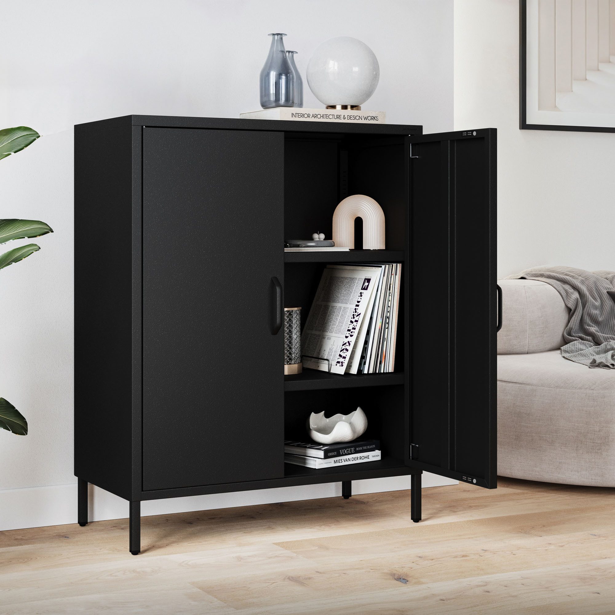 Jan Nowak Mehrzweckschrank Metall Werkstattschrank SZYMON 92 cm 3 Böden 2 Schubladen (1,1 mm 185 x 92 x 50 cm Lochabstand 27 mm 120 kg PZH) Kleiderschrank 2-türig magnetverschluss 40 kg 6 Farben Stahl