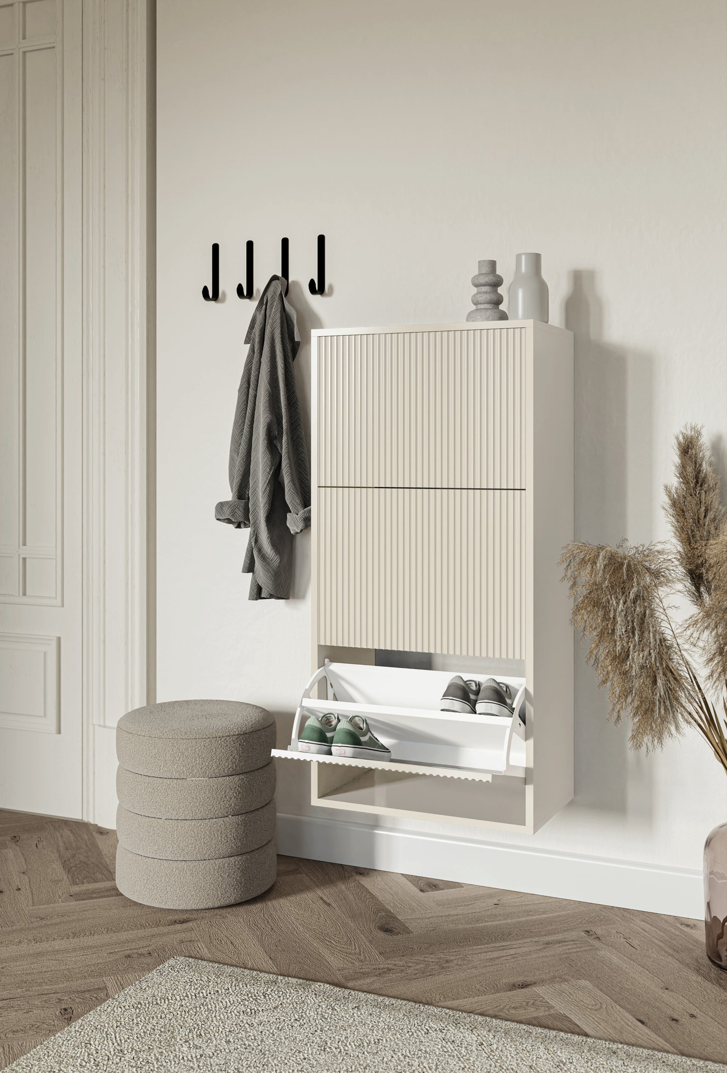Selsey Hängeschuhschrank VELDIO Wand-Schuhkipper mit 3 Klappen, 50 cm breite