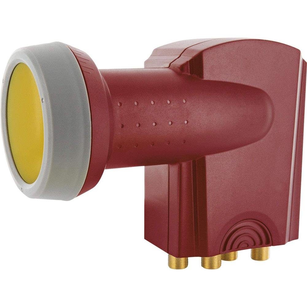 Schwaiger SUN PROTECT Universal-Quad-LNB (Digitales Quad LNB, 40 mm, Wetterschutz, rot)