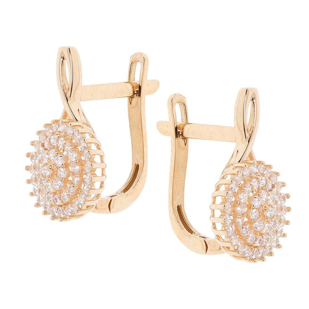 Golders Paar Ohrhänger Ohrringe aus 585 Rotgold mit Zirkonia (Set, 2-tlg), Eleganter Goldschmuck für Damen