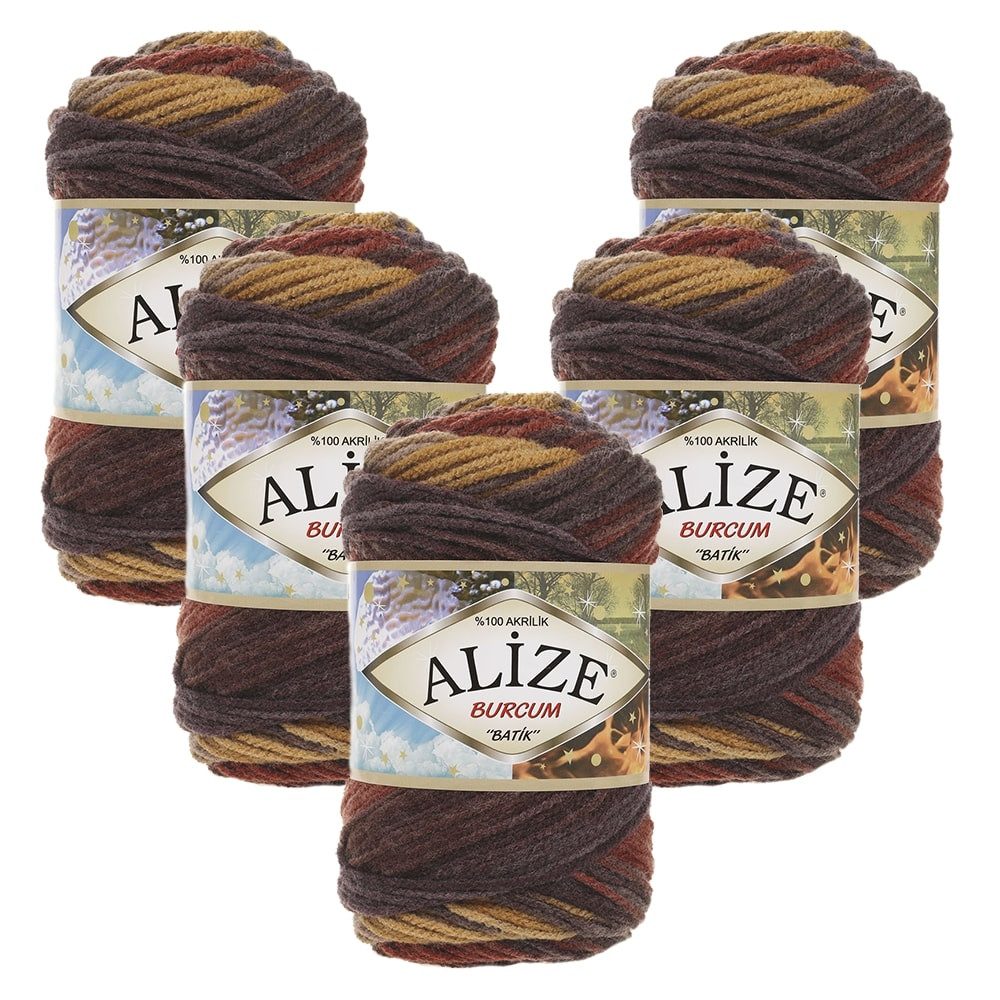 Alize 5 x ALIZE Burcum Batik Häkelwolle, 210 m, 100% Acryl,Handstrickgarn, Acrylgarn, Farbverlauf