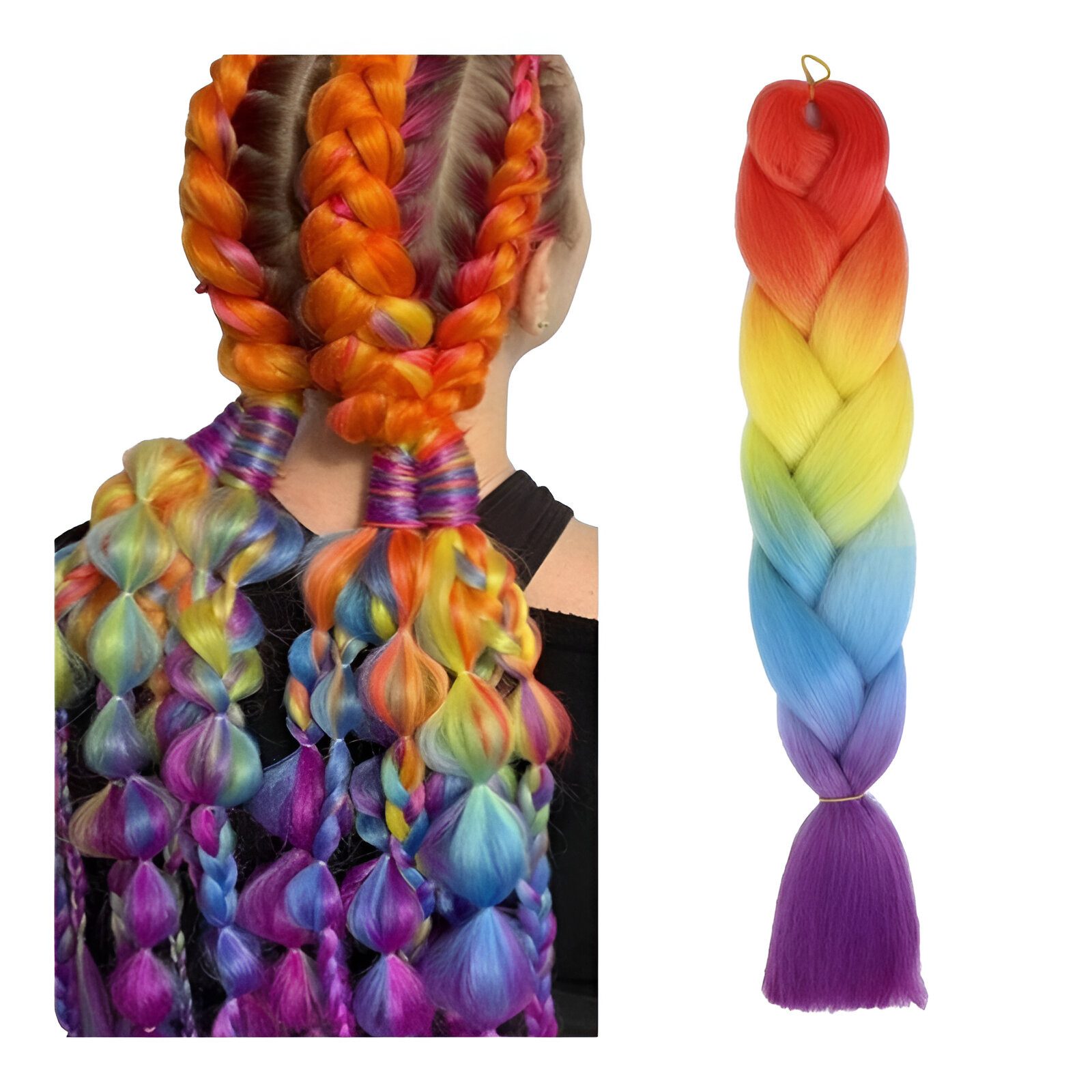 WS-Trend Kunsthaar-Extension 3er-Set Jumbo Kunsthaar Kanekalon Extensions Crochet Twist, 50-60 cm Stück