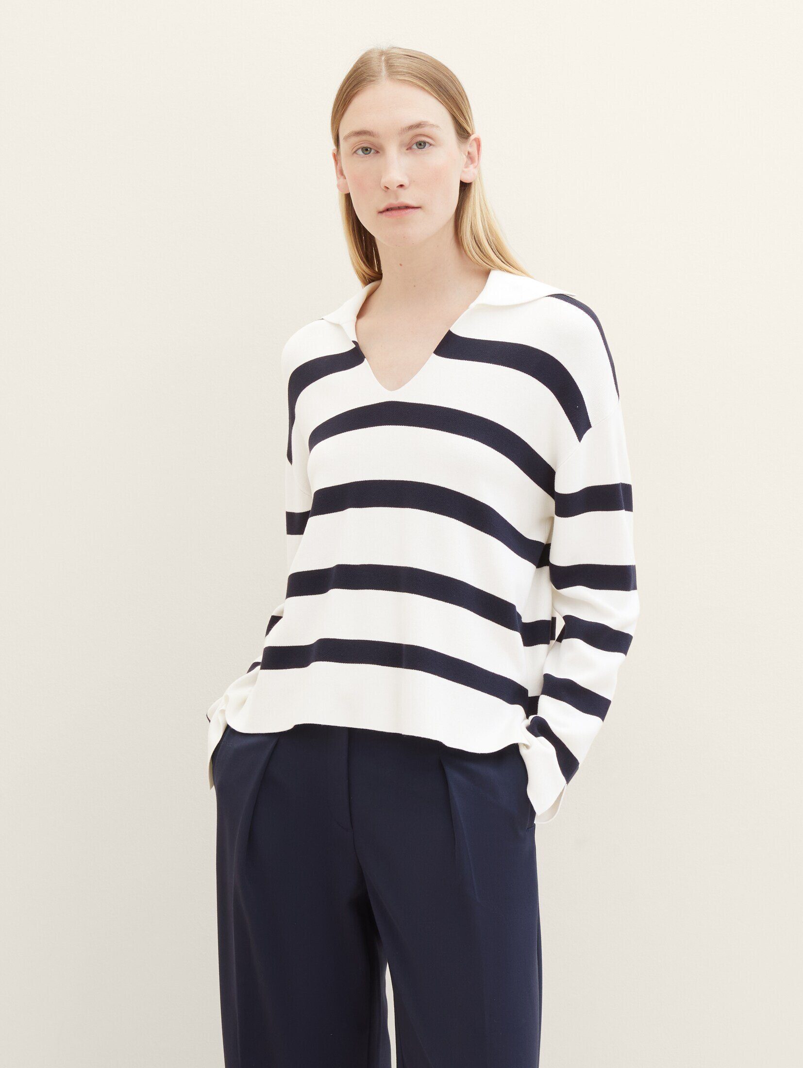 TOM TAILOR Strickpullover Gestreifter Strickpullover