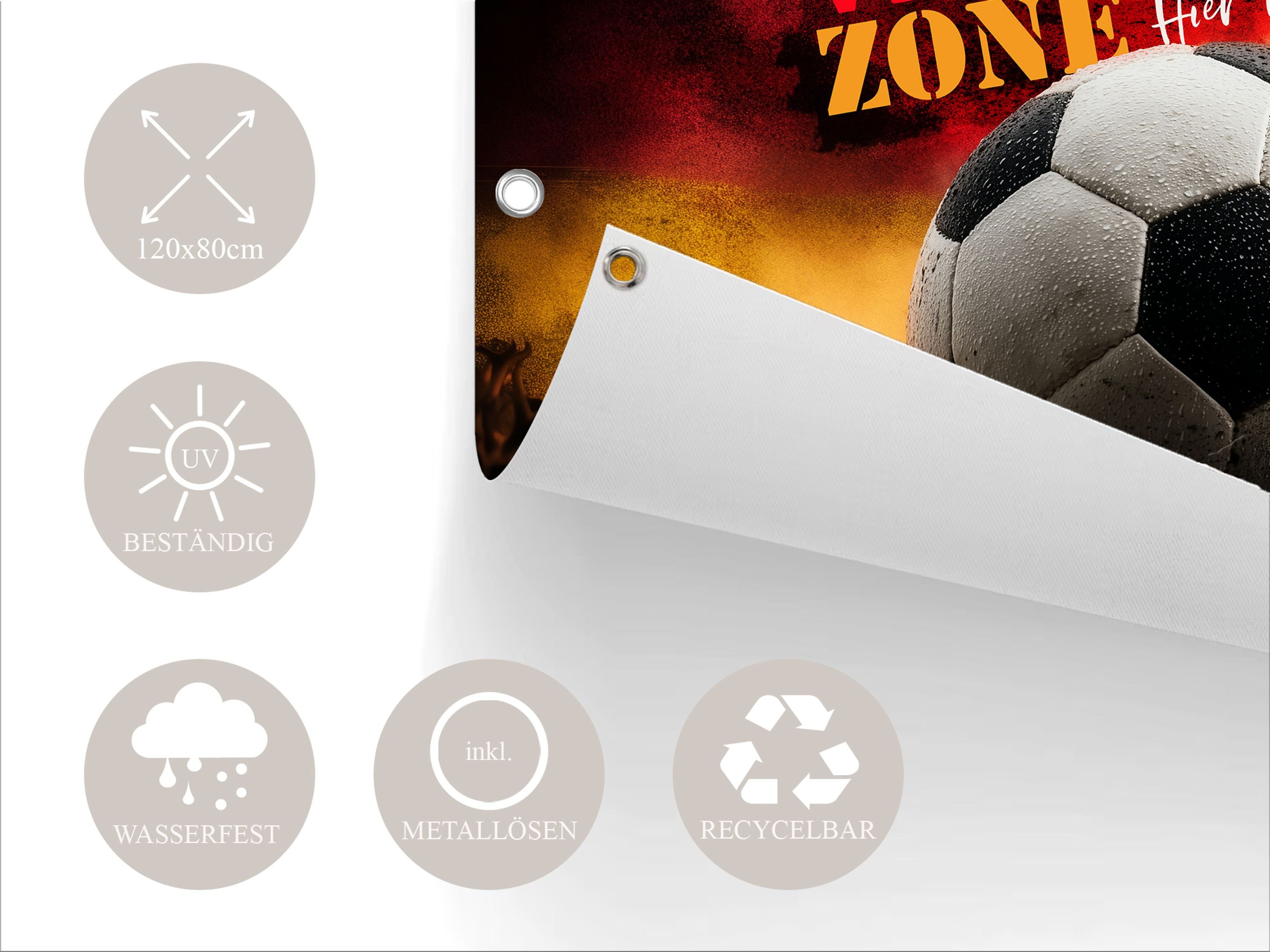 artissimo Poster XXL Garten-Poster 120x80cm Fussball WM Public Viewing Outdoor-Bild, Outdoor-Poster: Garten Deko Fußball WM