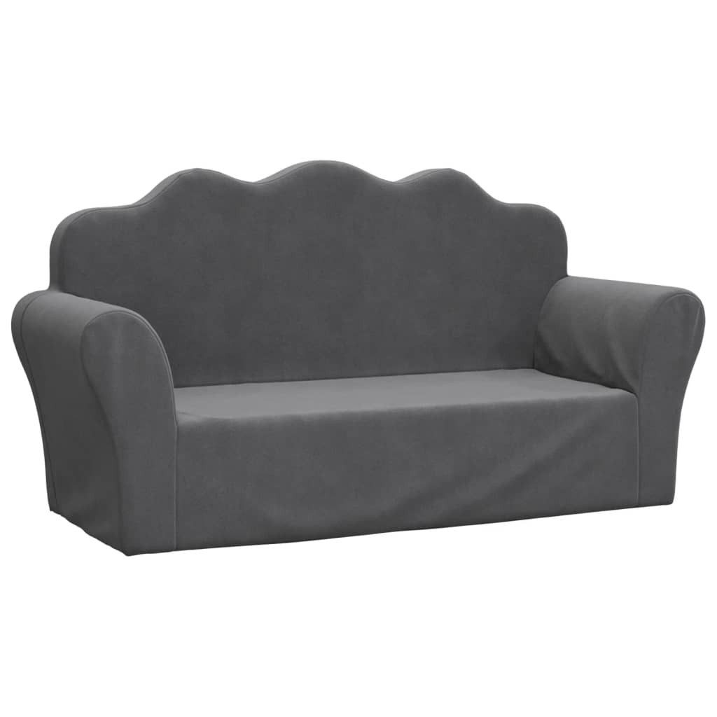 vidaXL Kindersofa, Kinder Schlafsofa 2-Sitzer Anthrazit günstig online kaufen