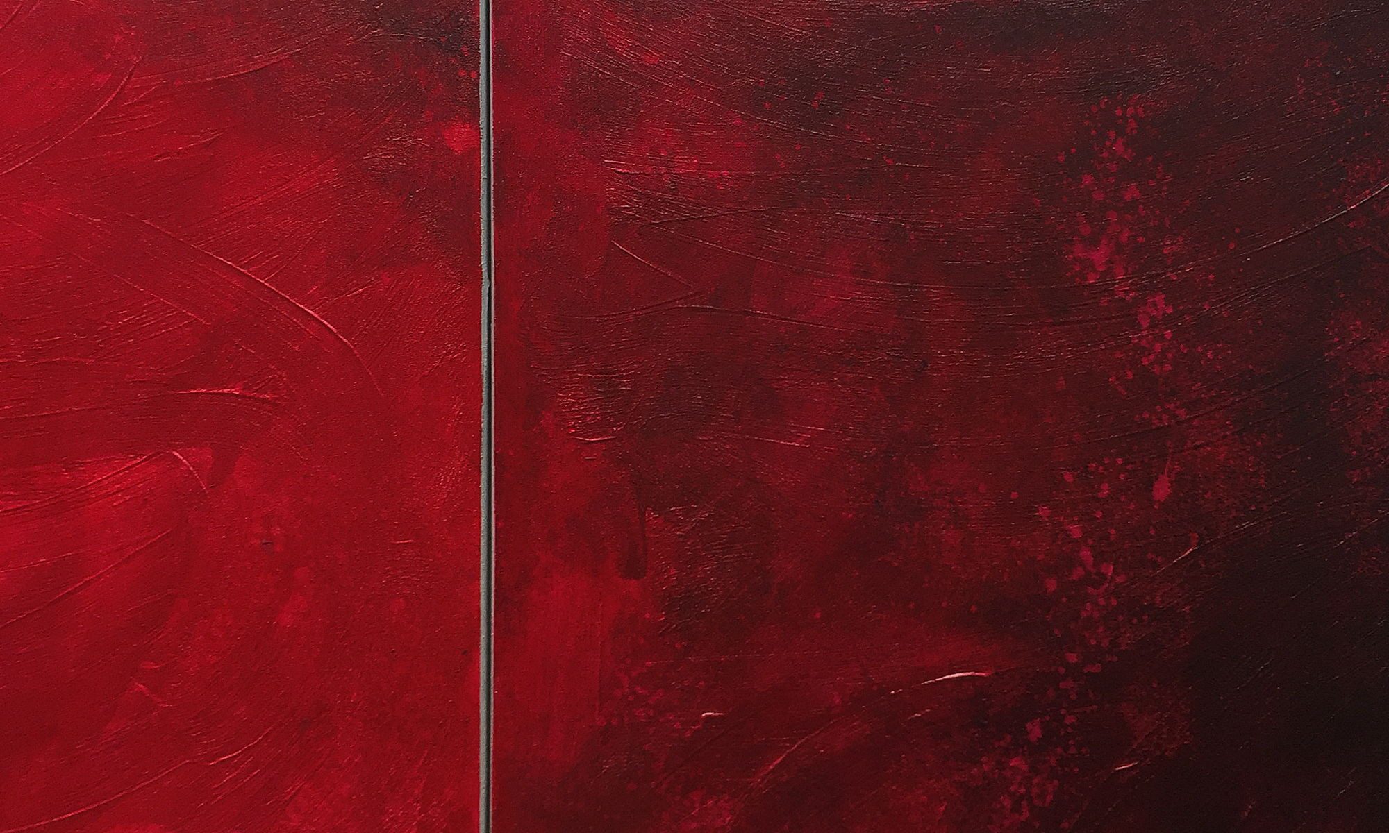 WandbilderXXL XXL-Wandbild Simply Red 210 x 90 cm, Abstraktes Gemälde, handgemaltes Unikat