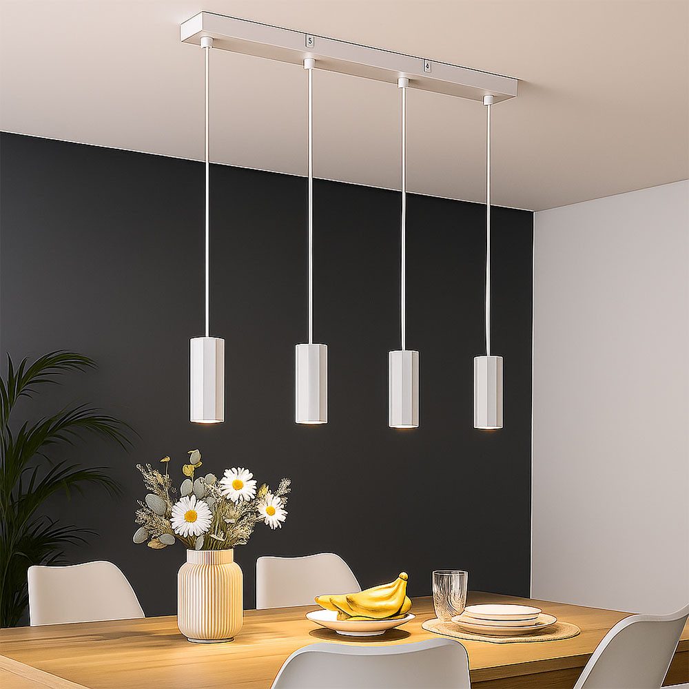 GLOBO LIGHTING Pendelleuchte, Leuchtmittel nicht inklusive, Pendellampe Hängeleuchte Esstischlampe weiß Wohnzimmerlampe 4