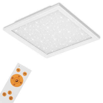 Briloner Leuchten LED Panel 7303-016, Sternenhimmel, CCT Farbtemperatursteuerung, Fernbedienung, dimmbar, ultraflach, LED fest verbaut, Kaltweiß, Neutralweiß, Tageslichtweiß, Warmweiß, Deckenlampe, 59,6x59,6x6cm, Weiß, 36W, Wohnzimmer, Schlafzimmer, Flur