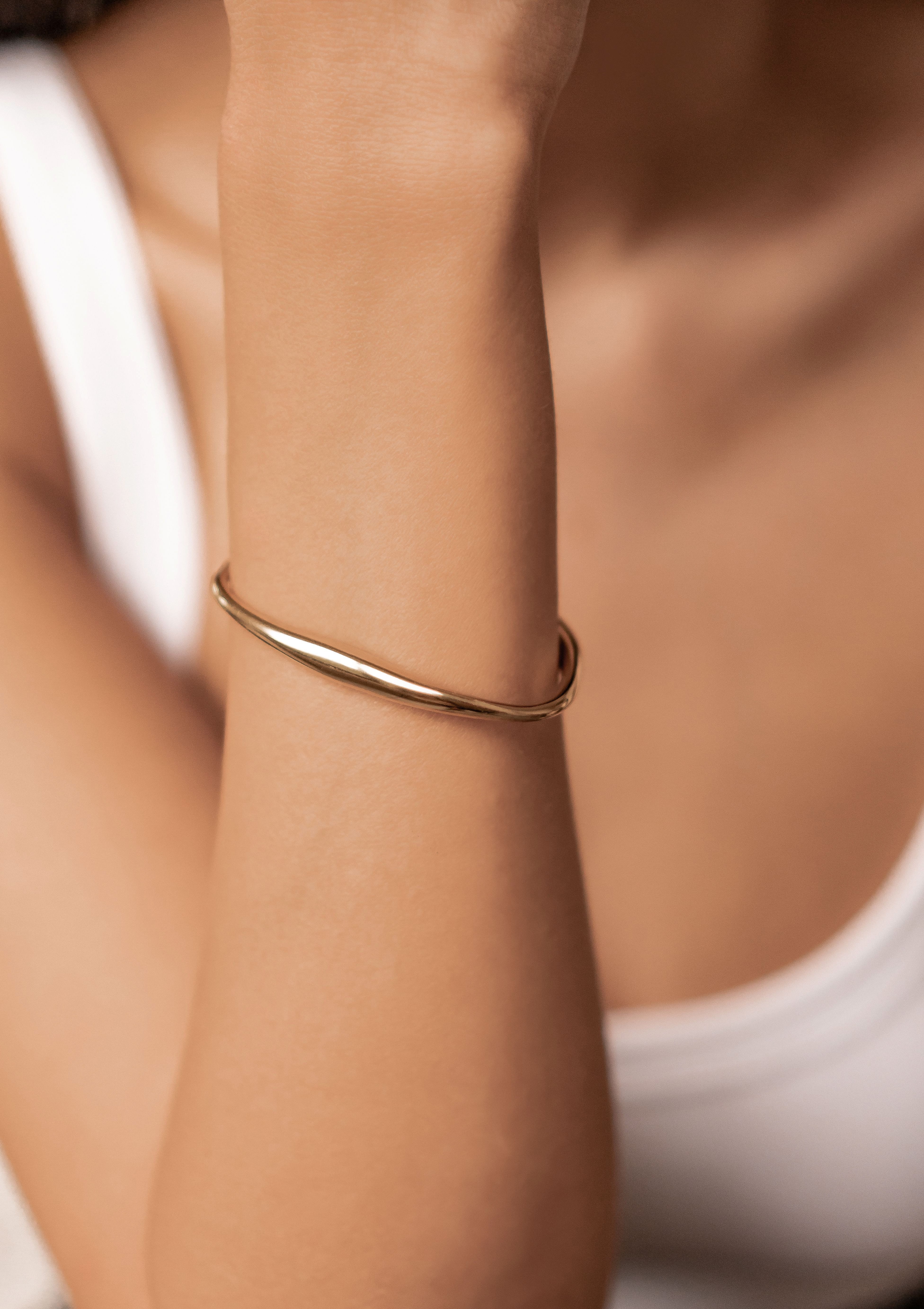 Hey Happiness Armspange Bogen, Offener Armreif Cuff, Minimalistisches Edels günstig online kaufen