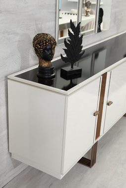 JVmoebel Sideboard Luxus Sideboard mit Regal stilvoll Beige Kommode Modern Möbel Design (1 St., 1x Sideboard), Made in Europa