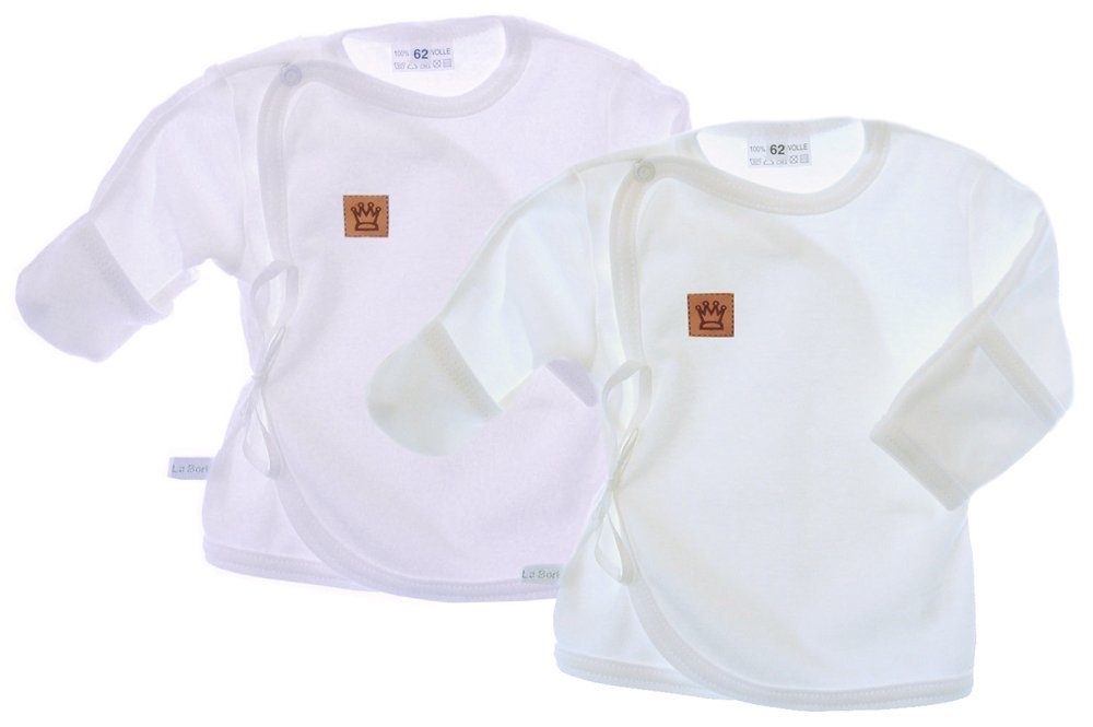 La Bortini Wickelshirt Wickelhemdchen 2er Pack Baby Wickelshirt Flügelhemdchen