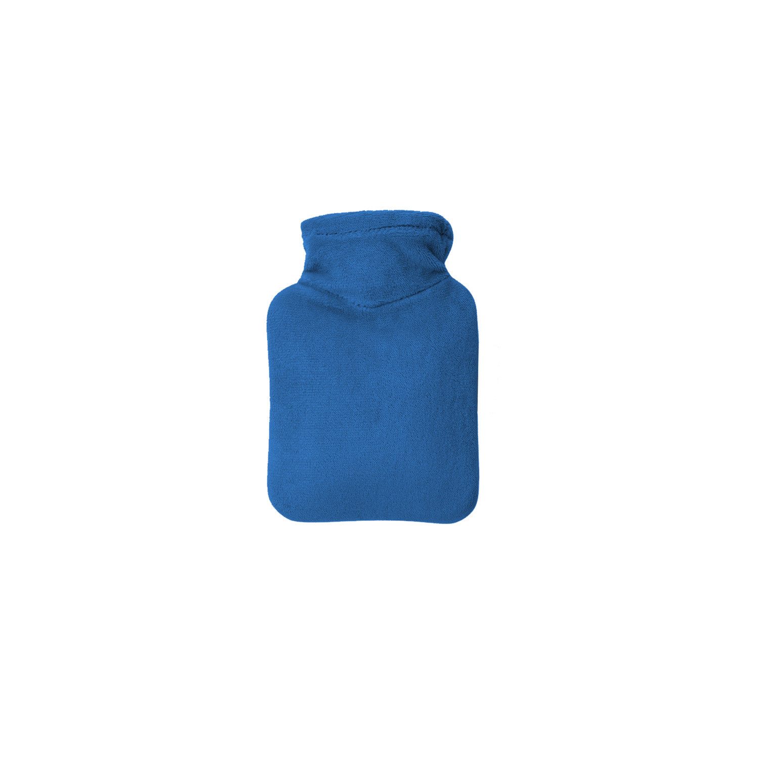 Hugo Frosch Wärmflasche Mini 0,2l Veloursbezug uni Königsblau, Made in Germany