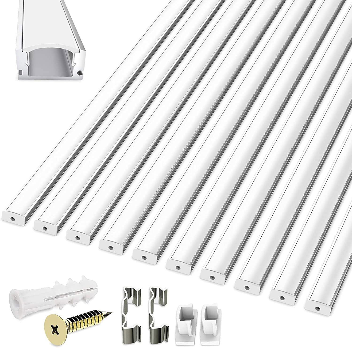 Daskoo LED LED-Stripe-Profil Aluprofil Leiste Schiene Profil Aluminium Alu 10x1M