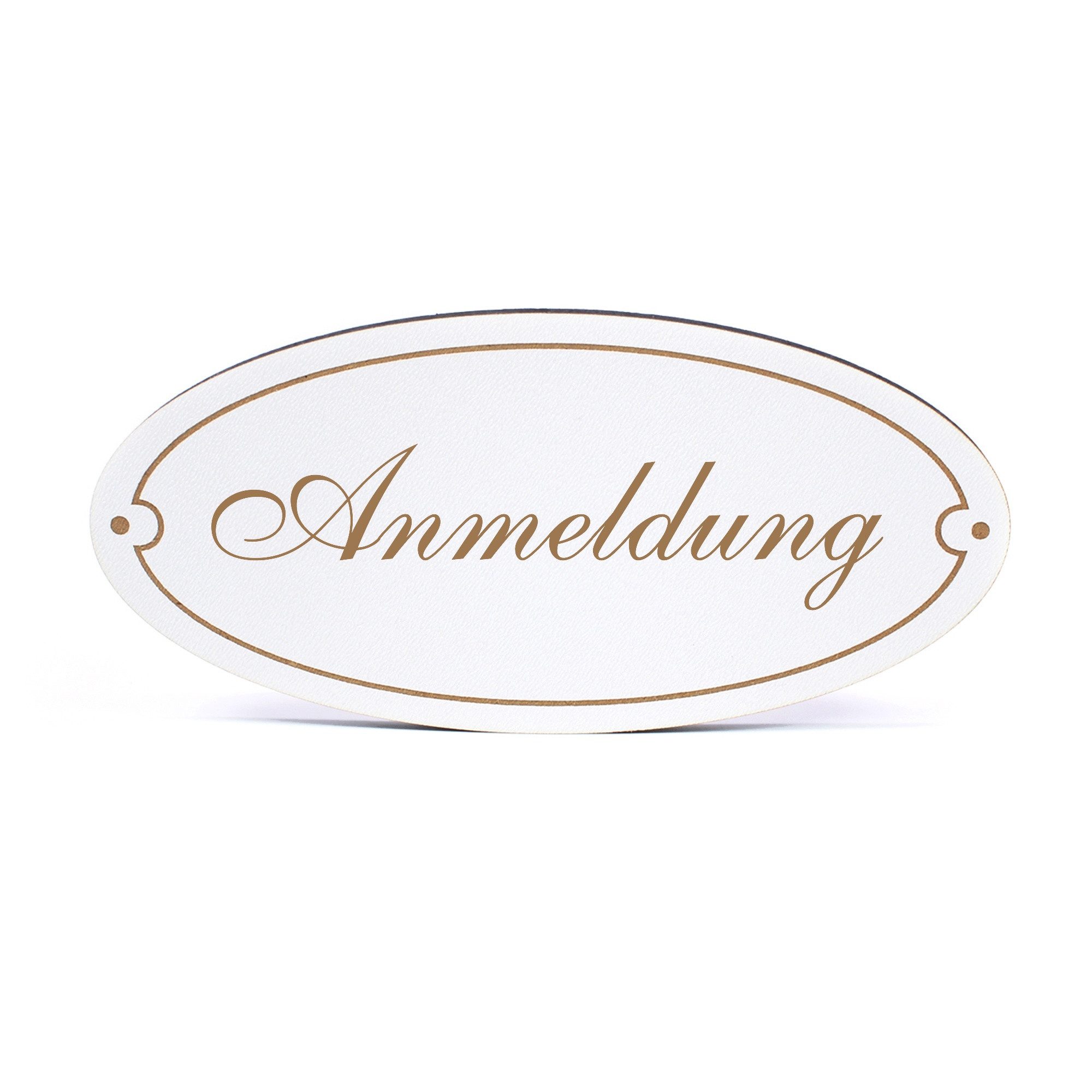 Dekolando Hinweisschild Türschild Oval - Anmeldung - Schild 15 x 7 cm - Schilder Türschilder, (1 St)