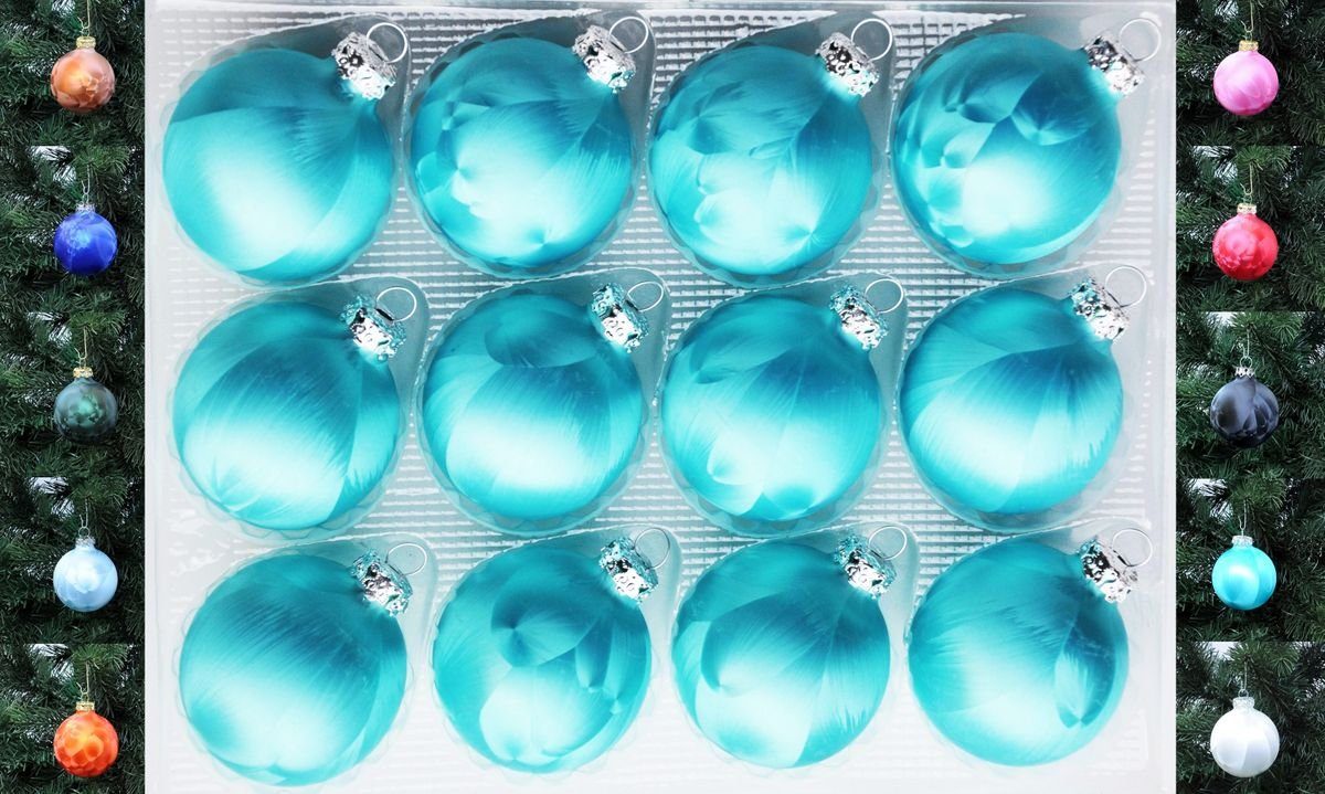 Thüringer Glasdesign Christbaumschmuck JACK 12x Glas Eislack Christbaumkuge günstig online kaufen