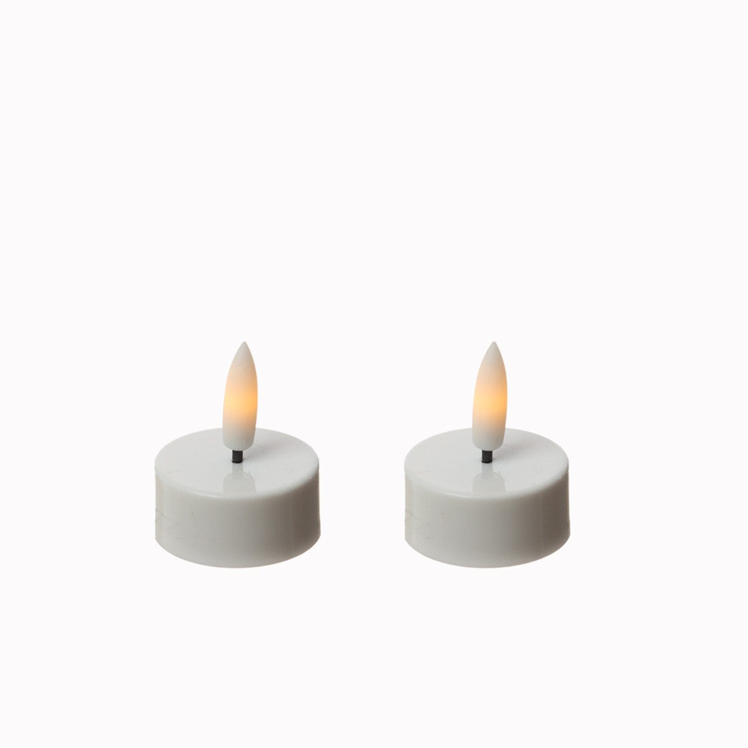 Adilina LED-Kerze LED Teelichter mit Batterien Timer flackernd D: 3,8cm weiß 2er Set (2-tlg)