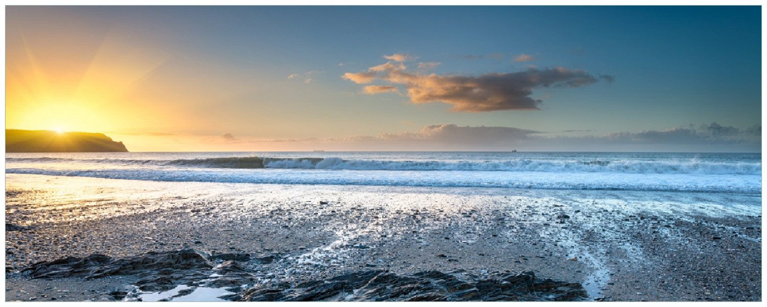 Wallario Memoboard Einsamer Strand in Cornwall England