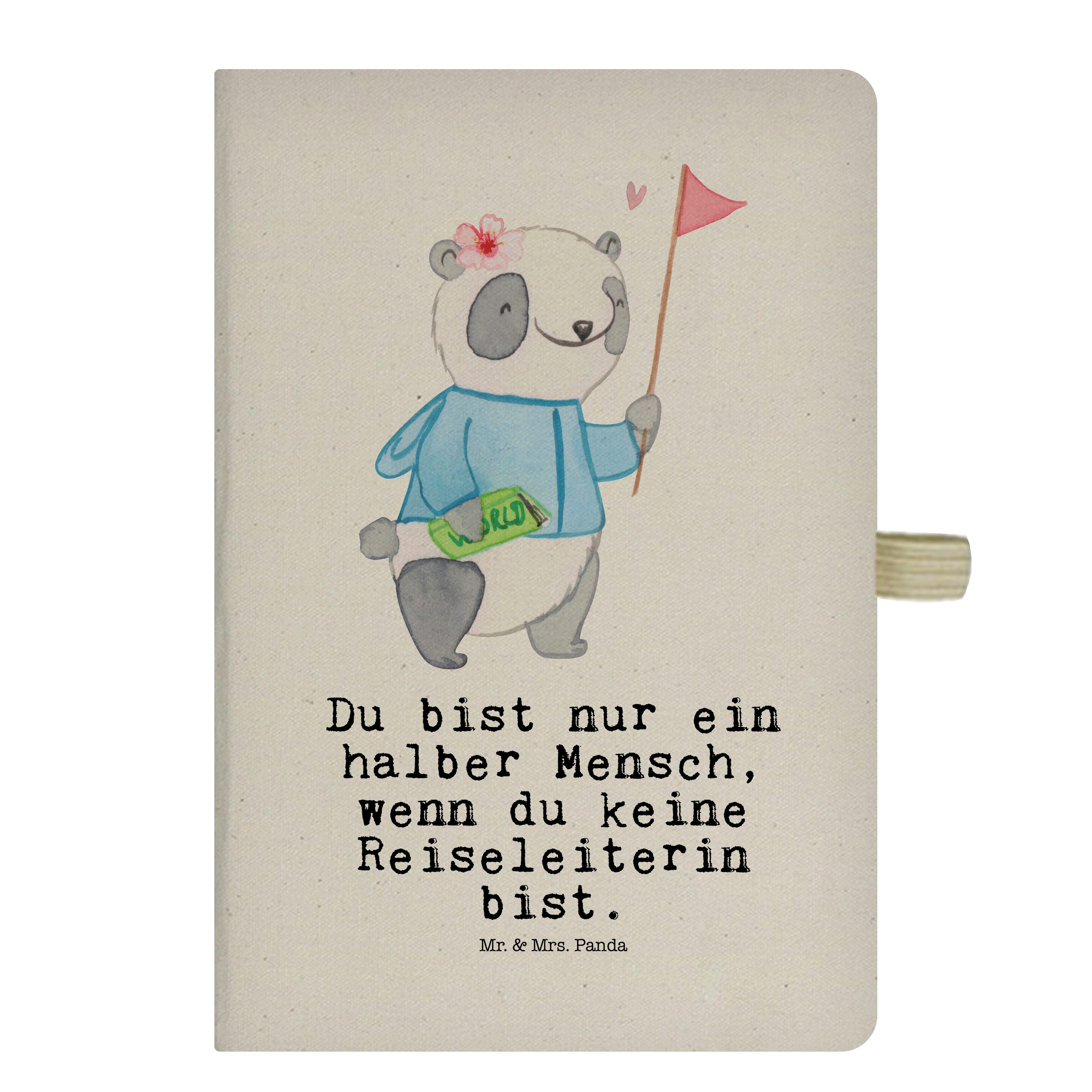 Mr. & Mrs. Panda Notizbuch Reiseleiterin mit Herz - Transparent - Geschenk, Jubiläum, Notizen, J Mr. & Mrs. Panda