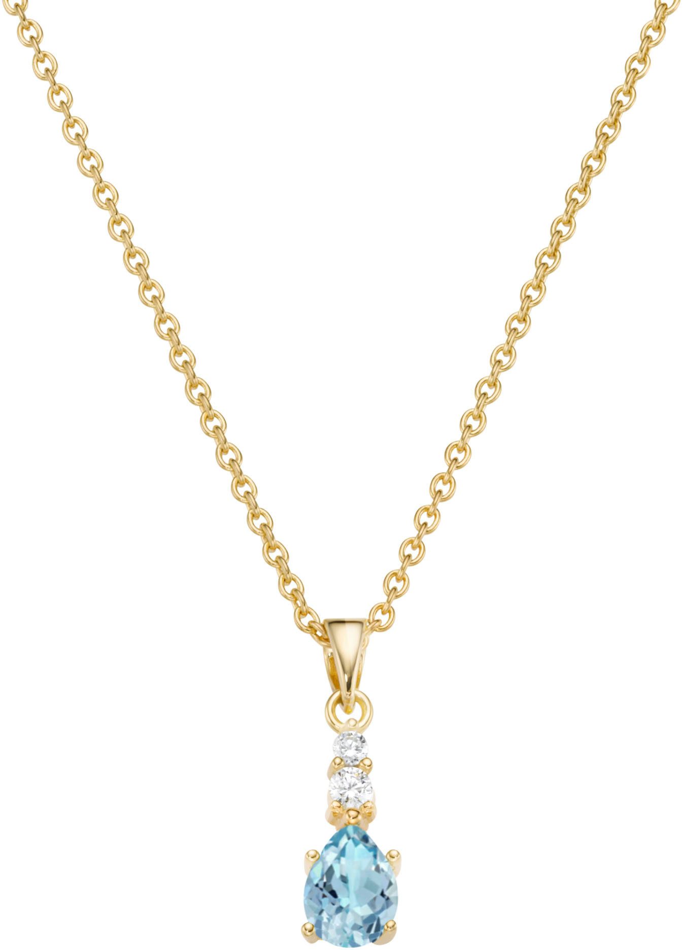 Kette mit Anhänger Schmuck Geschenk Silber 925 Halsschmuck Halskette Tropfen