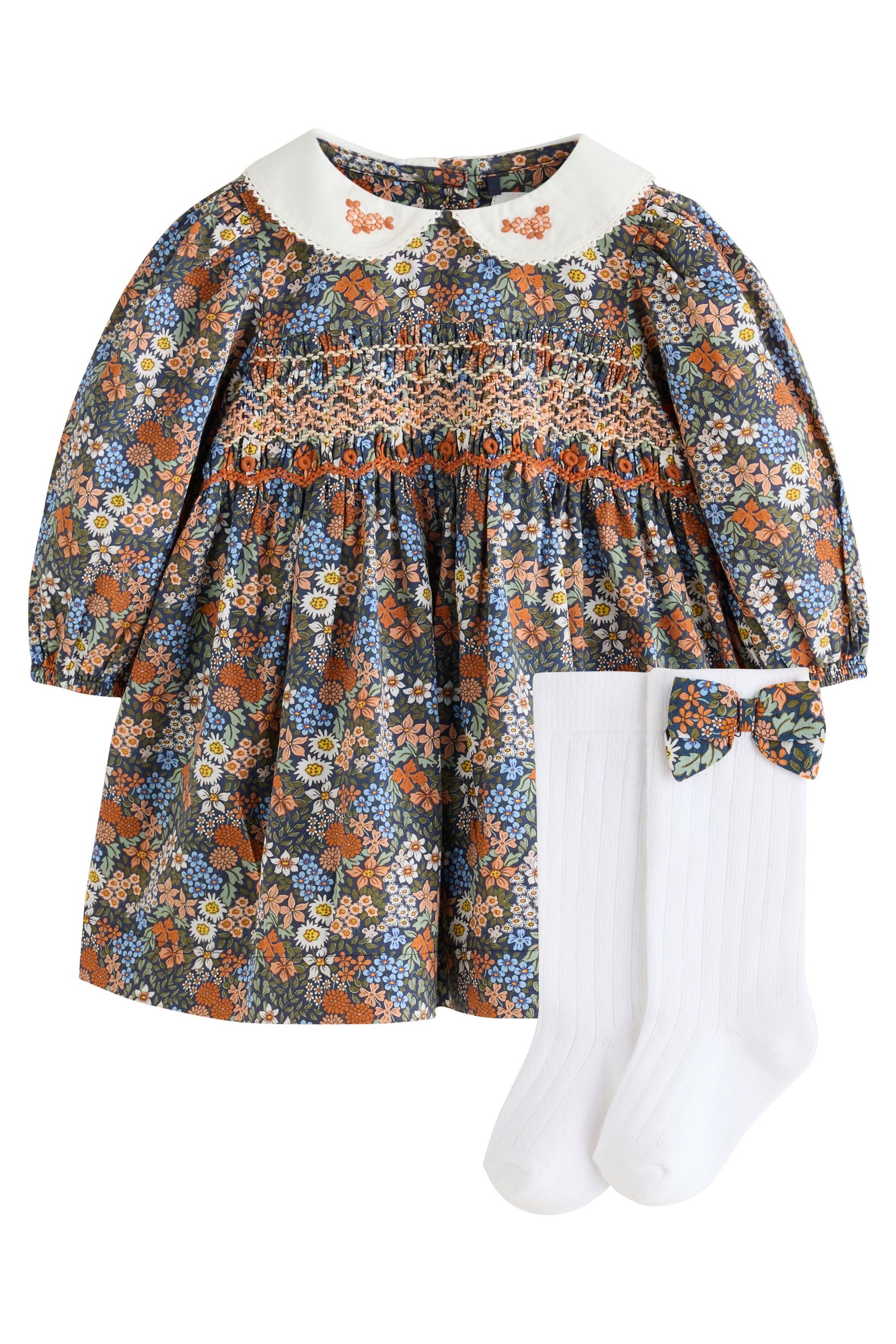 Next Blusenkleid 3-teiliges Baby-Set aus Kleid, Hose und Socken (2-tlg)