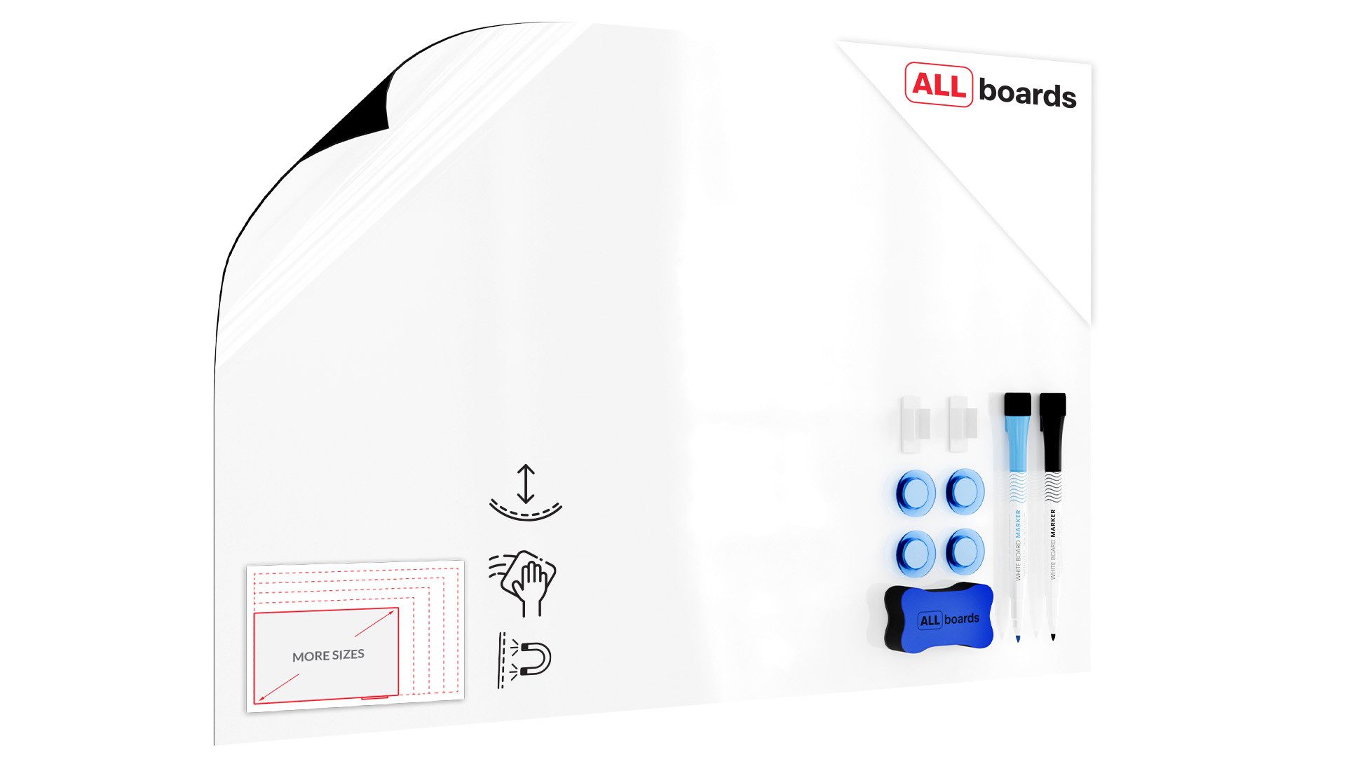 ALLboards Tafel Selbstklebende, trocken abwischbare Auflage