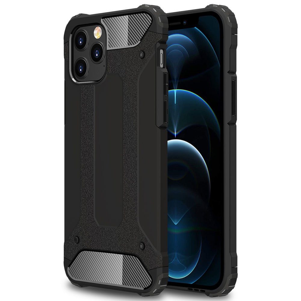 Handyhülle Outdoor Hülle für iPhone 12 Pro Schwarz
