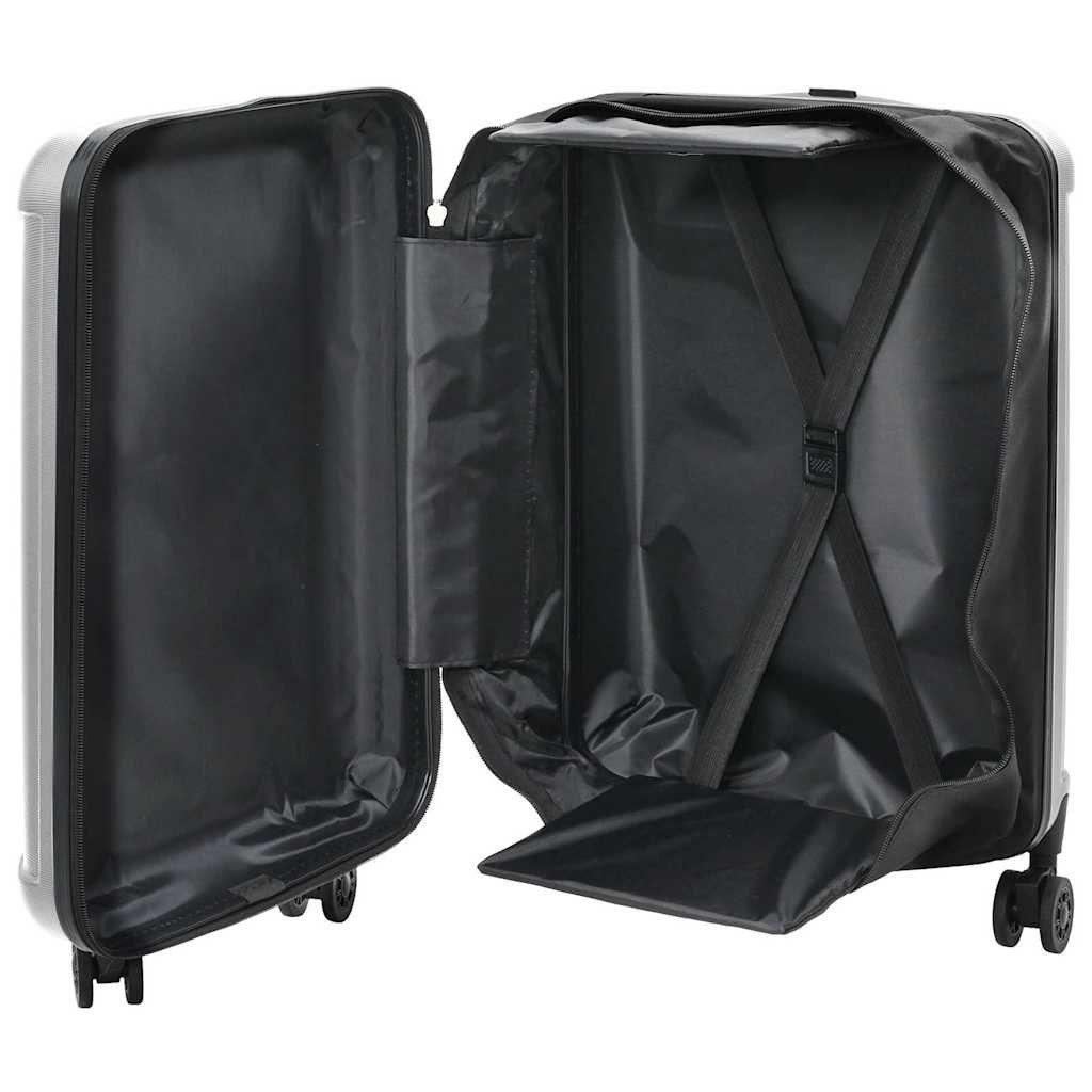 vidaXL Trolley Koffer mit Schloss Silber 34 x 23 x 55,5 cm ABS Kunststoff