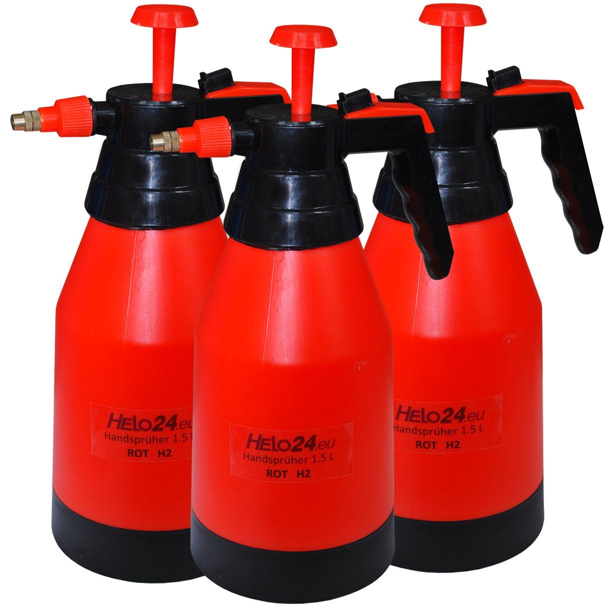 HELO24 Sprühflasche 3x Drucksprüher H2