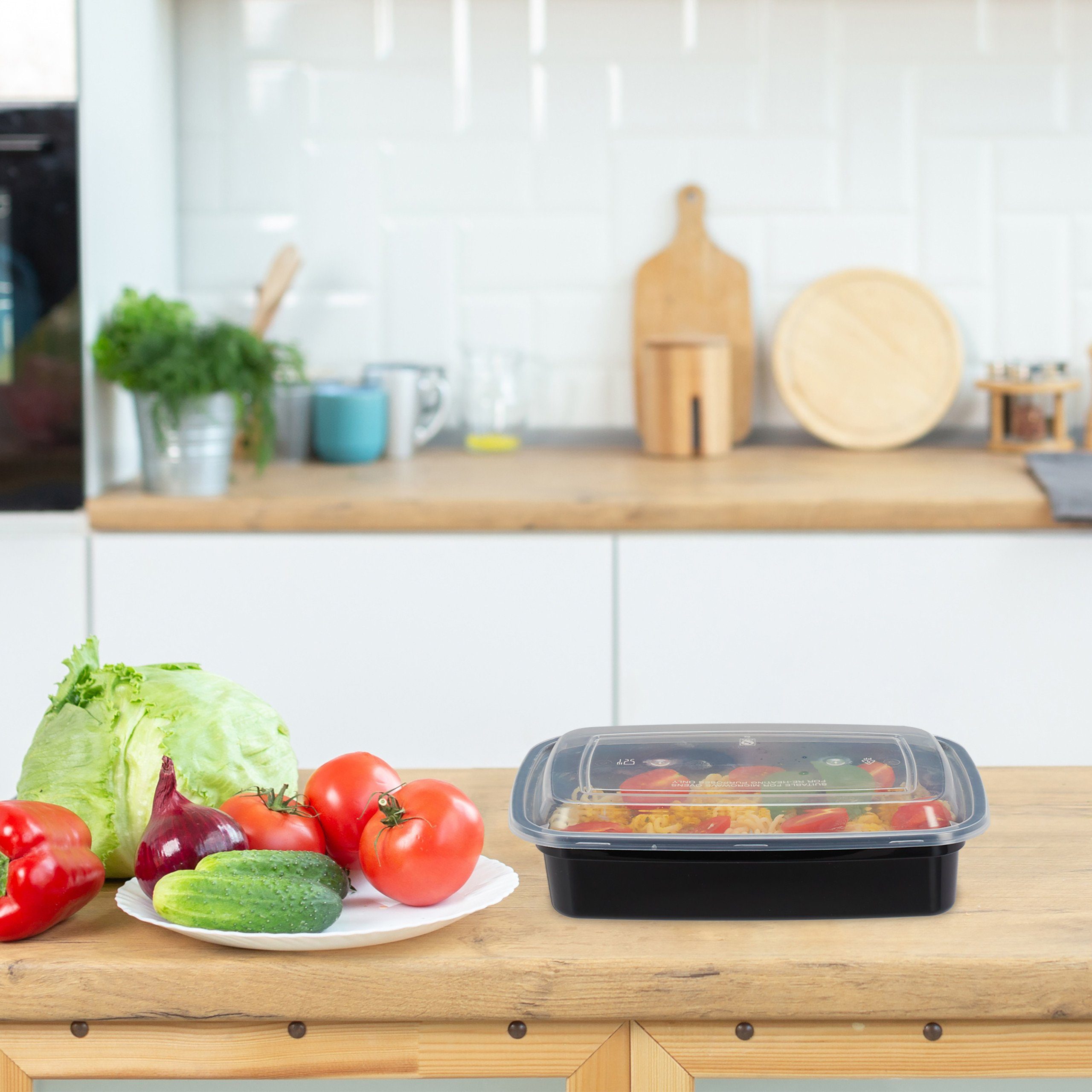 relaxdays Lunchbox 10er Set Meal Prep Boxen 1 Fach, Kunststoff, (10-tlg) – Bild 2 von 5