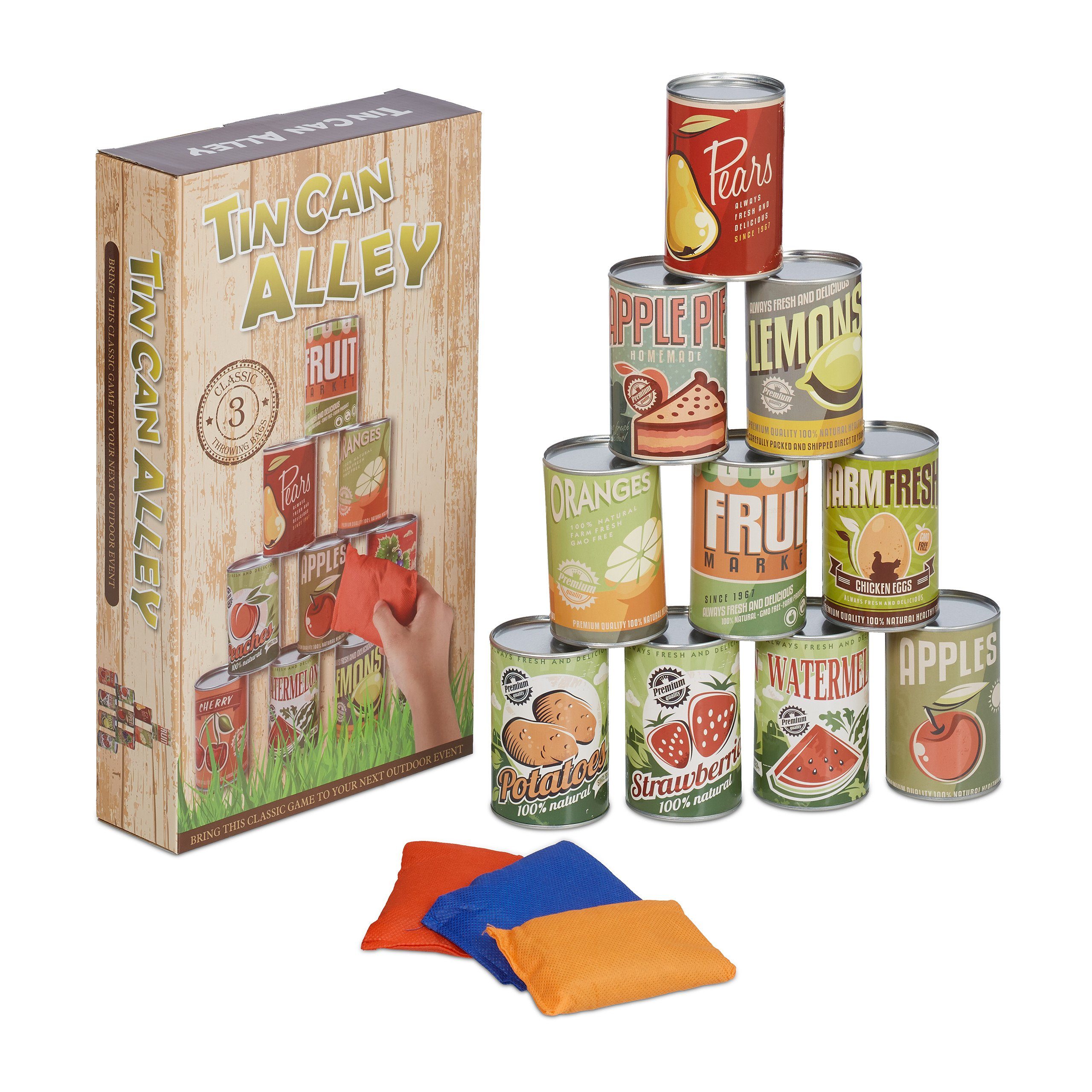 Spielzeug-Gartenset Dosenwerfen für Kinder