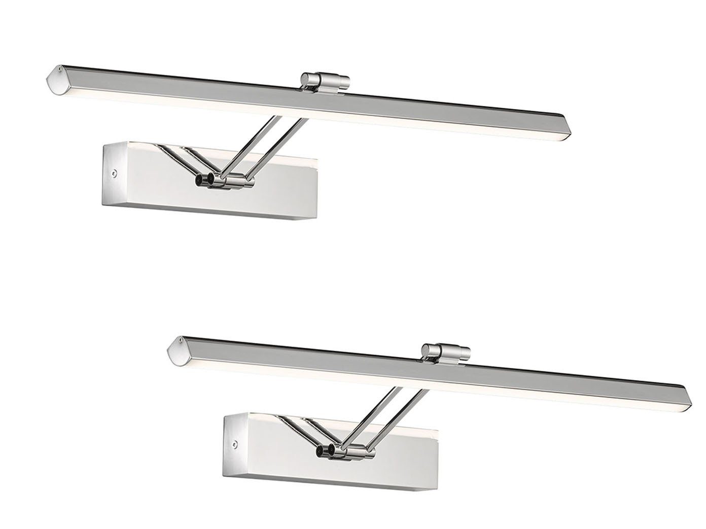 FISCHER & HONSEL LED Spiegelleuchte, LED fest integriert, Warmweiß, 2er SET Bad-lampe Spiegel-leuchte auch als Bilderleuchte geeignet 60cm