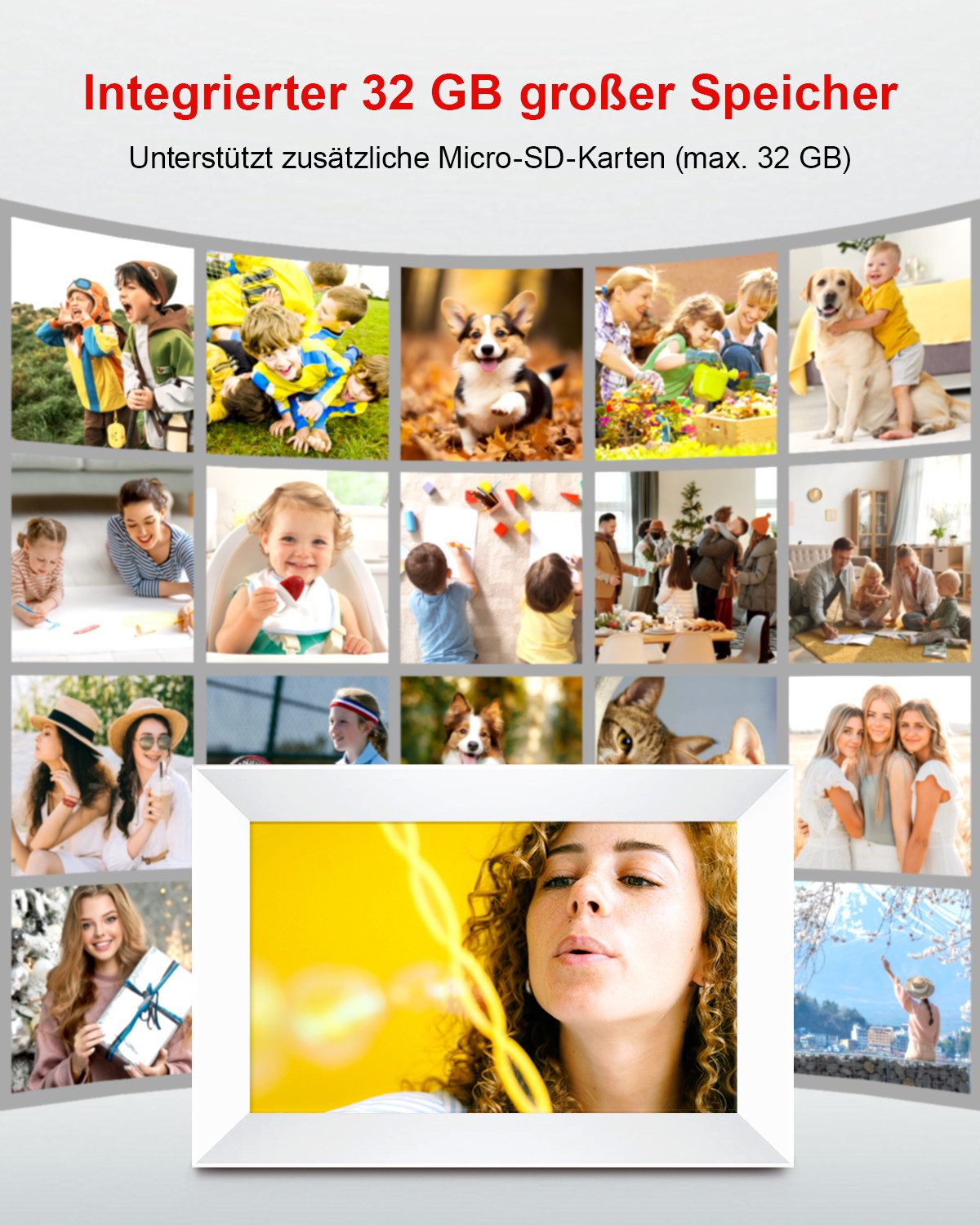Fine Life Pro Digitaler Fotorahmen mit WiFi-Fotoübertragung. Digitaler Bild günstig online kaufen