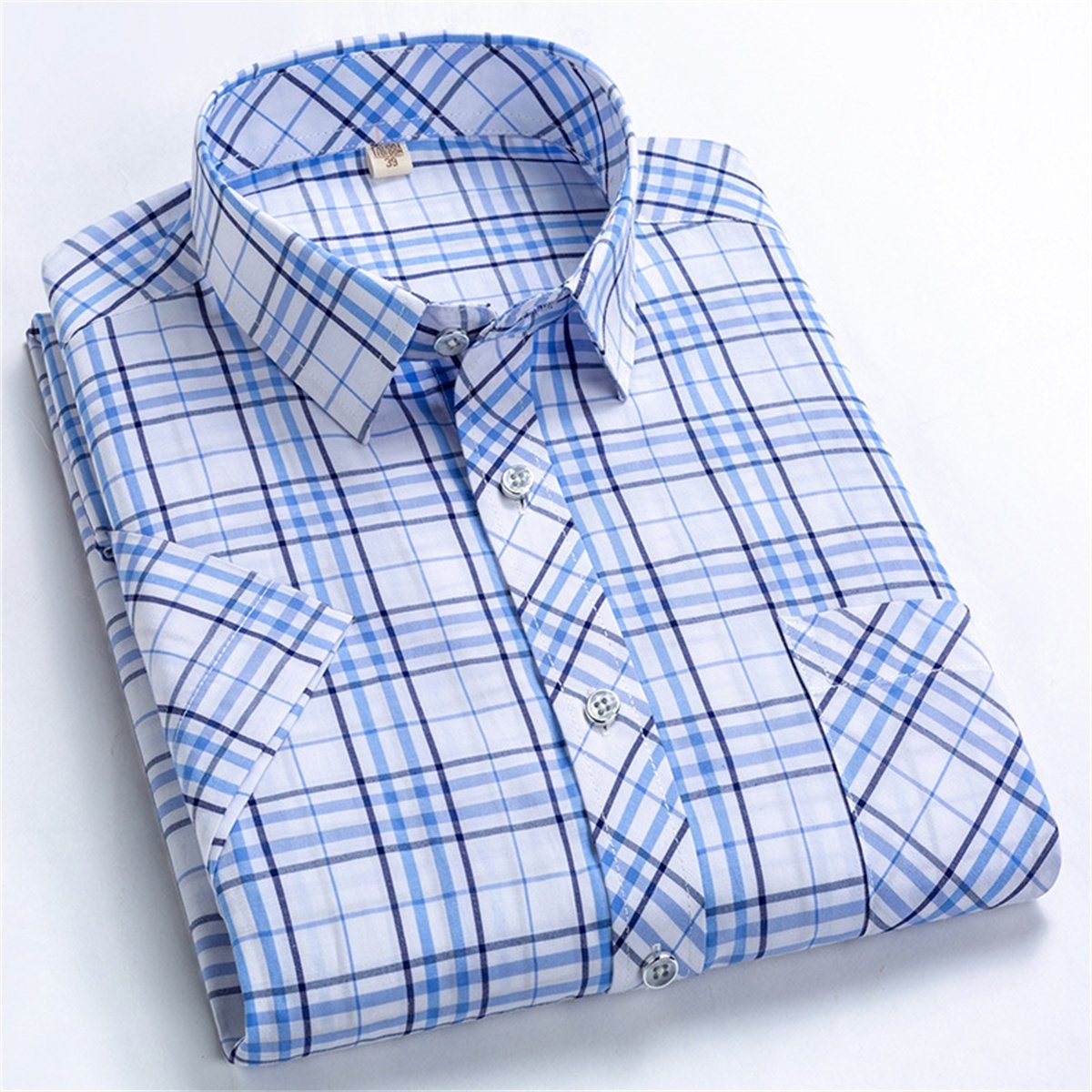 Discaver Trachtenhemd Herrenhemd, reguläre Passform, kurzärmlig, lässiges Popeline-Hemd Weiß