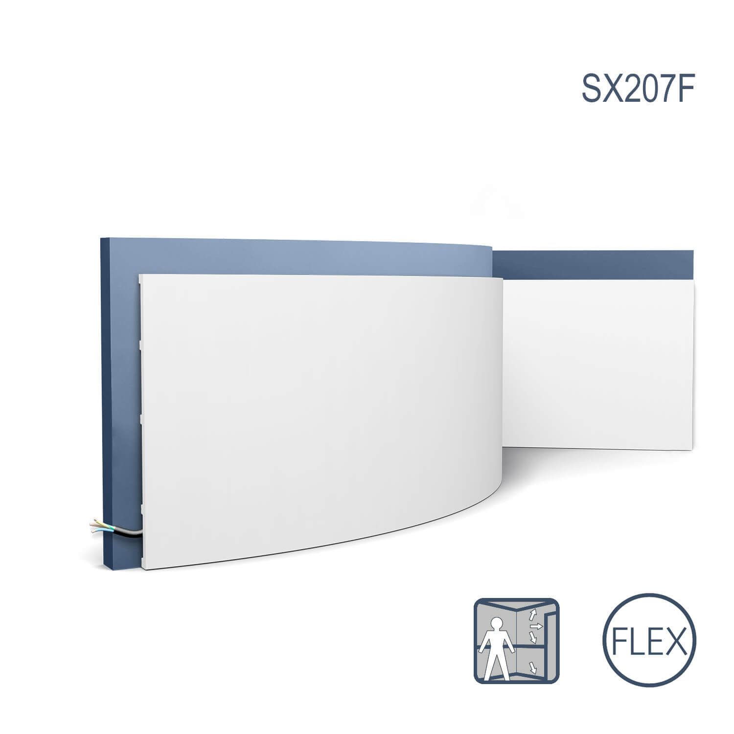 Orac Decor Flexprofil SX207F flexible Fußleiste Wandpaneel Wandleiste 2 m (flexible Fußleiste, 1-St., Fußleiste, Bodenleiste, Stuckleiste, stoßfest, mit Kabelkanal), flexible Fußleiste