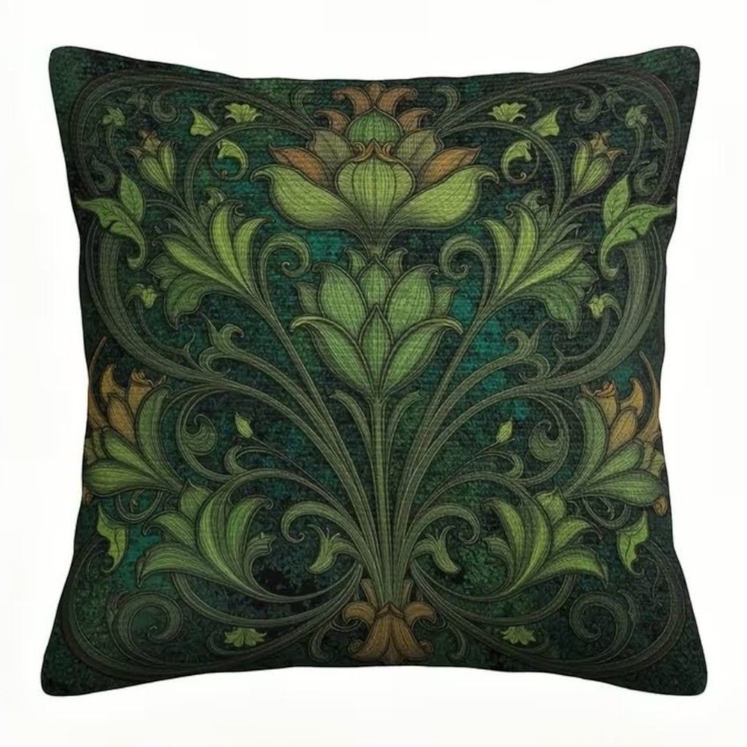 Dark-Desires Dekokissen Dekokissen Botanica Vintage 45x45 cm Grünes Art Nouveau Floralmuster, Dekokissen Botanica Vintage 45x45 cm Grünes Art Nouveau Floralmuster