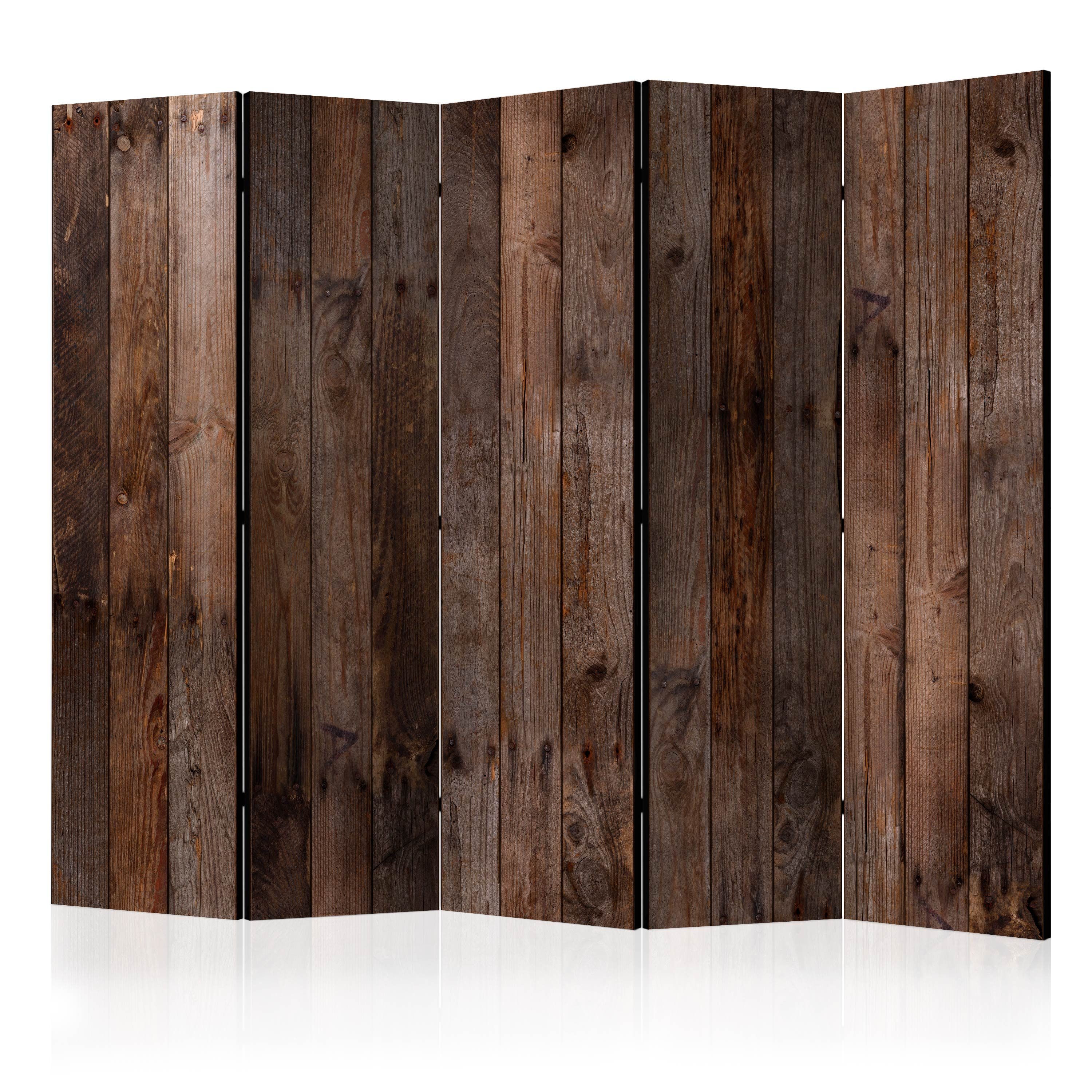 Muralo Paravent 5-teilig Raumteiler klappbar Holzbrett Optik (Packung, 1 St., 225x172 cm), 3 Varianten, Für das Wohnzimmer, das Schlafzimmer