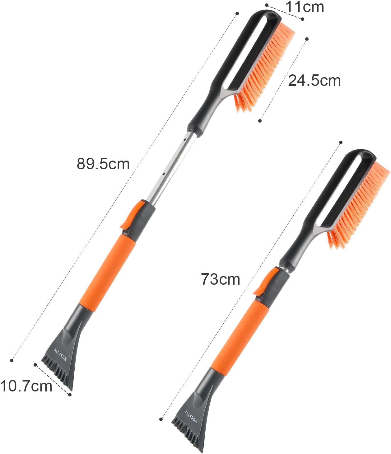 Allyson Telescopic Ice Scraper with Snow Brush, Ergonomic Telescopic Ice Scraper for Cars, Extendable, Telescopic Pole