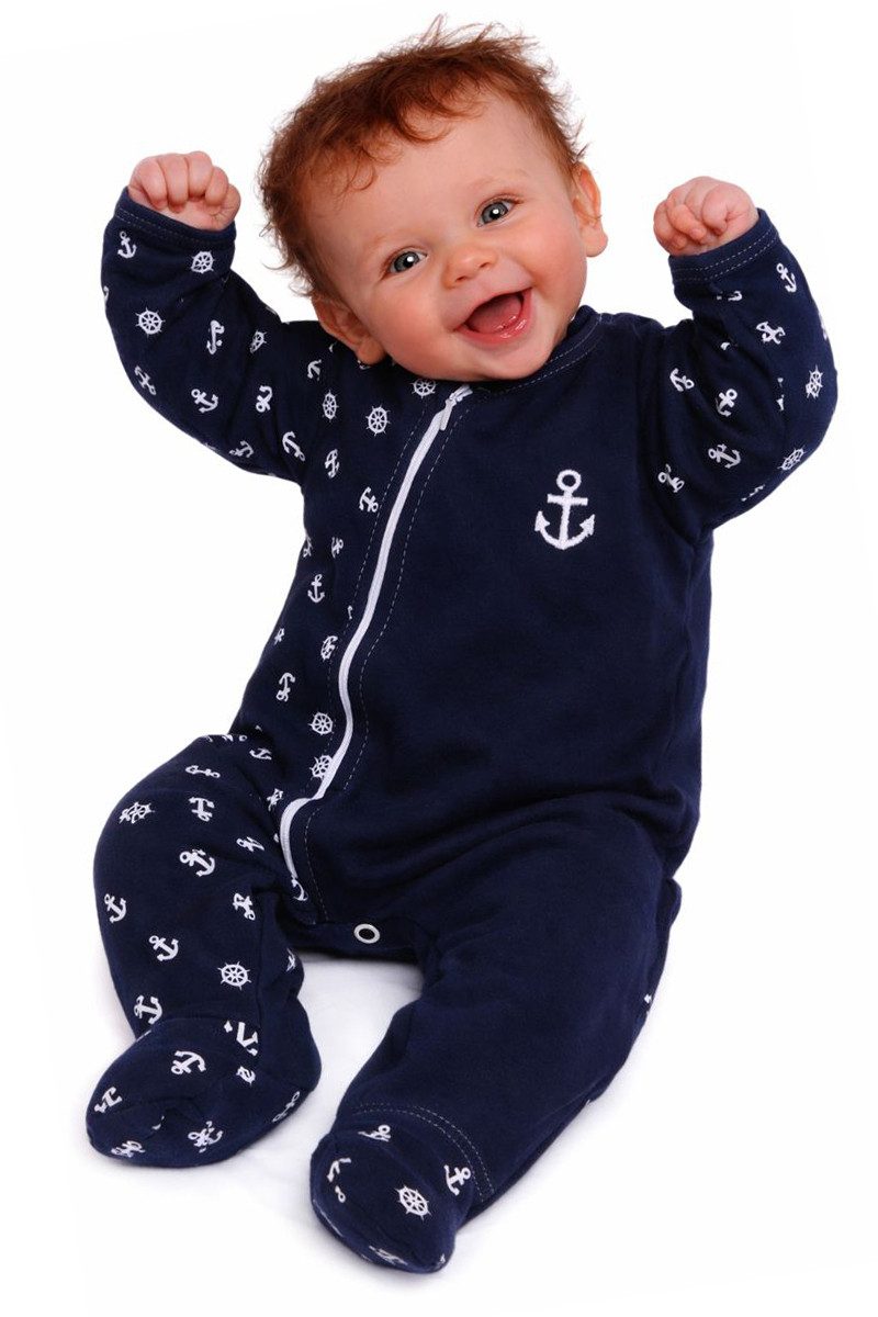 La Bortini Strampler Strampler Overall mit Reißverschluss und Kratzschutz Baby Romper (Erstlingsstrampler) aus reiner Baumwolle, 44 50 56 62 68 74 80 86 92 98 104