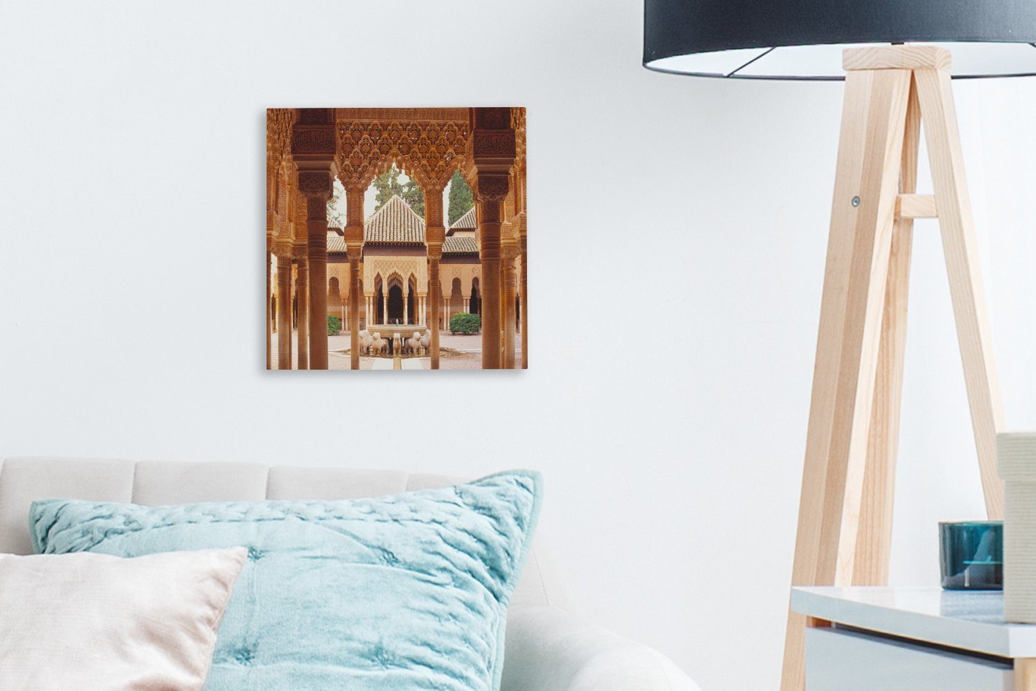 OneMillionCanvasses® Leinwandbild Traditioneller Leinwand Bilder (1 Innenhof St), Alhambra, für Schlafzimmer Wohnzimmer