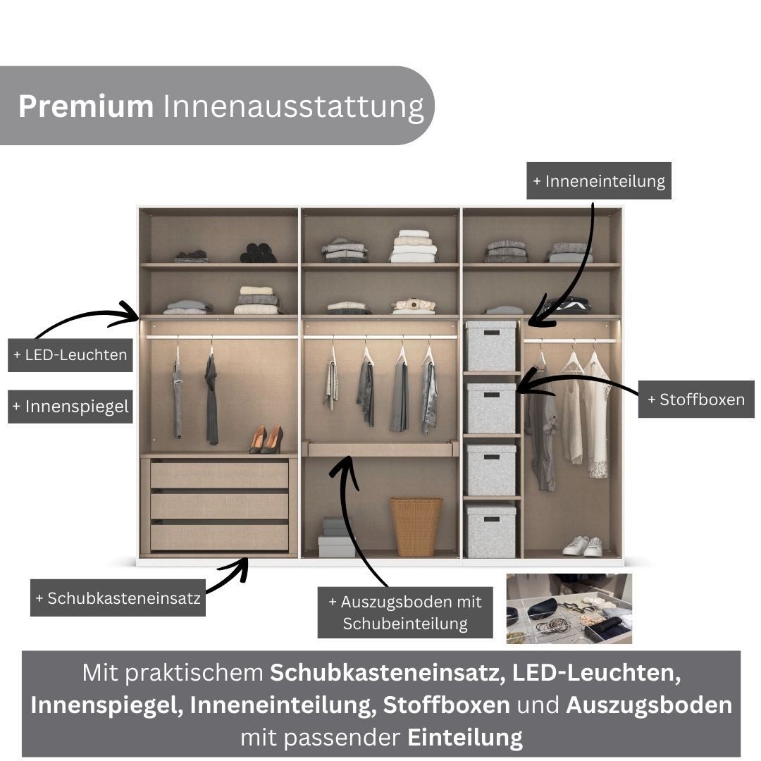LeGer Home by Lena Gercke Kleiderschrank Schrank Garderobe Ankleide Schlafzimmer Flur SERINA Eyecatcher (3 verschiedene Ausstattungen BASIC/CLASSIC/PREMIUM (ink – Bild 5 von 5