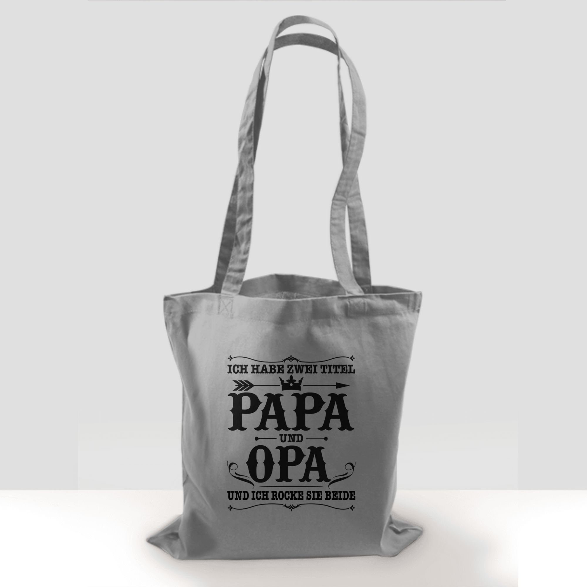 Ich Shirtracer Vatertag habe Umhängetasche zwei Geschenk Titel Papa Hellgrau 1 und Opa,