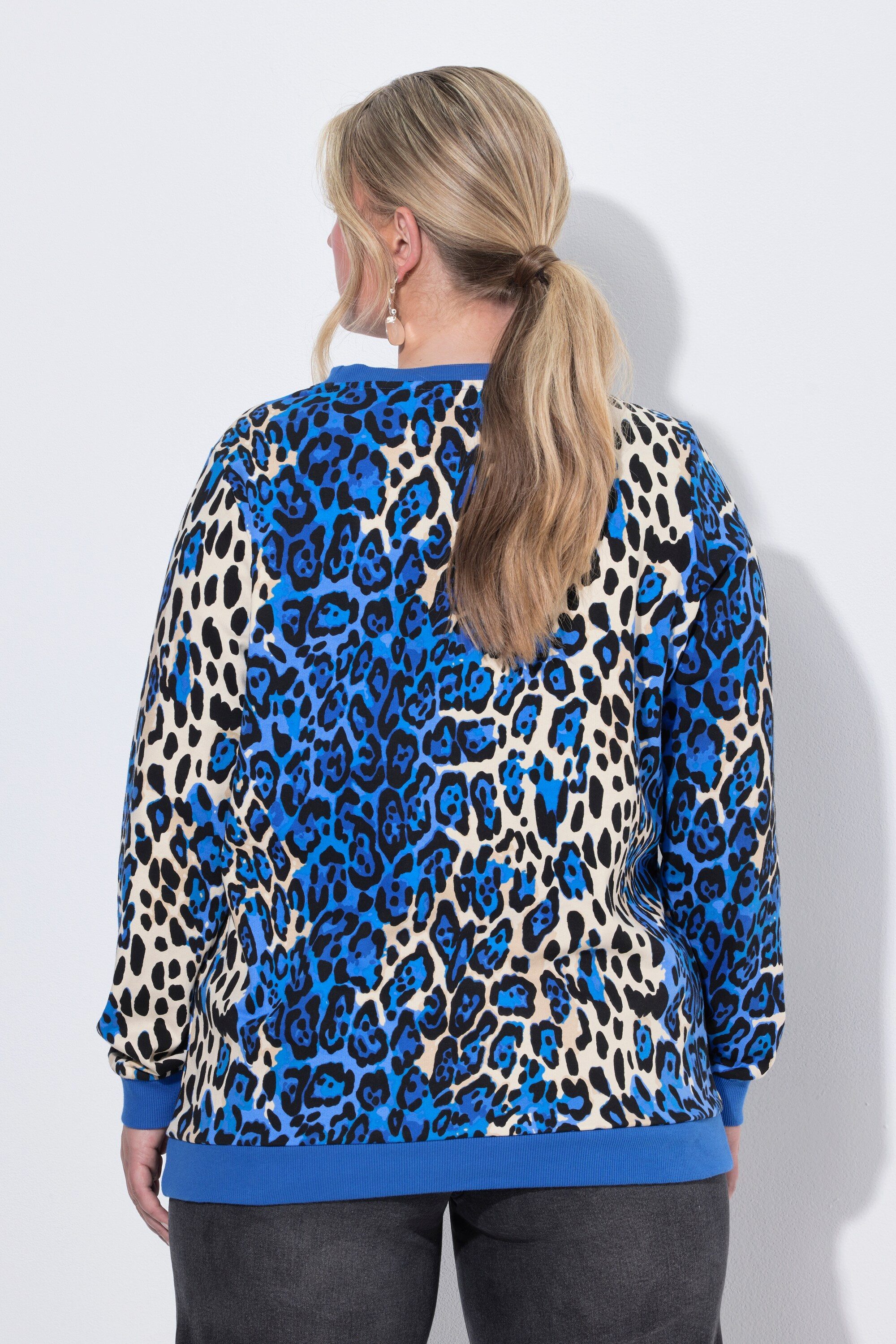 MIAMODA Sweatshirt Sweatshirt Komfort Fit Leo-Muster Farbeffekte