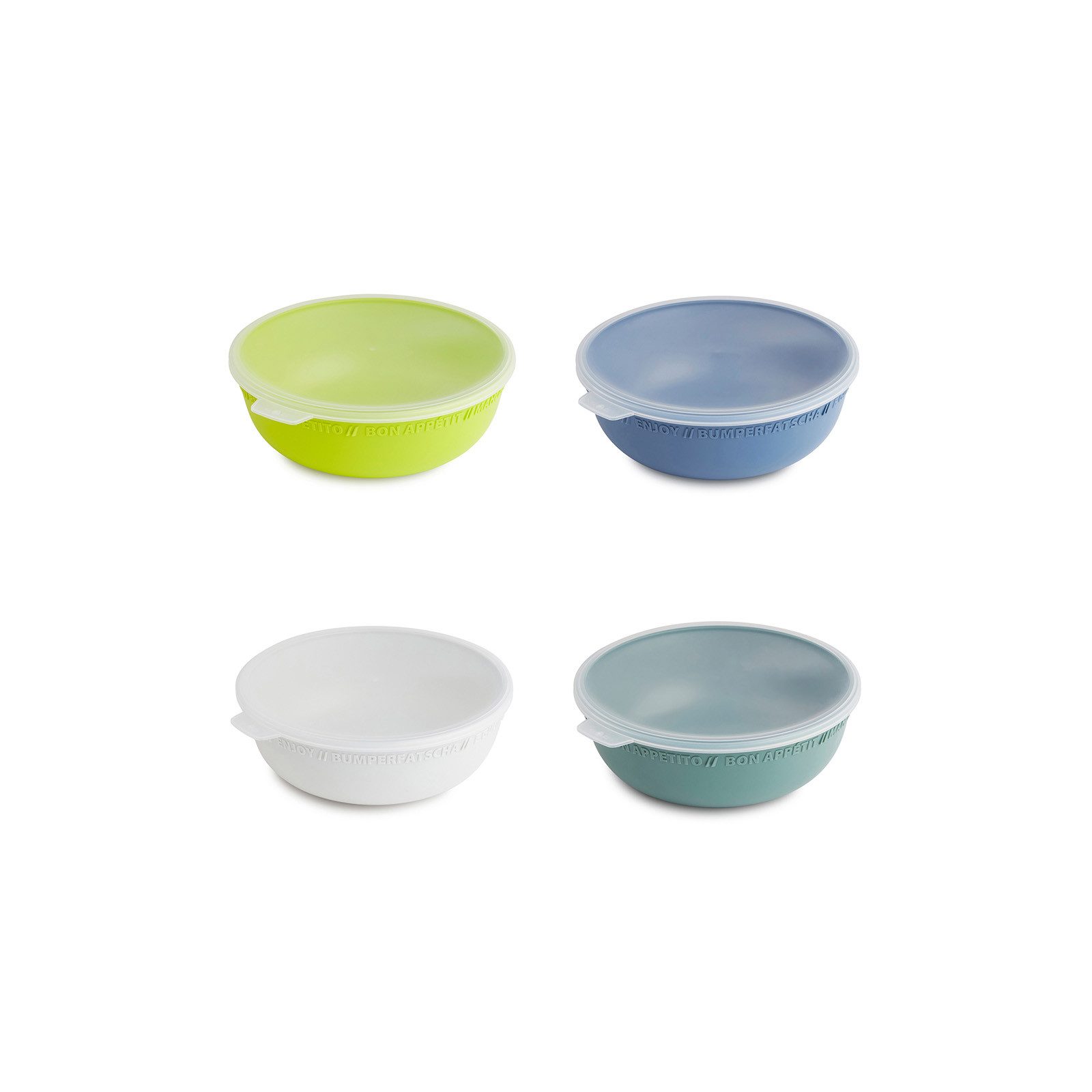 ROTHO Vorratsdose Tresa 4er Set Schüssel 0.35l mit Deckel, lebensmittelechter Kunststoff, Kunststoff, (Schüsselset, 4er-Set), Schüsseln aus recyceltem Kunststoff hergestellt