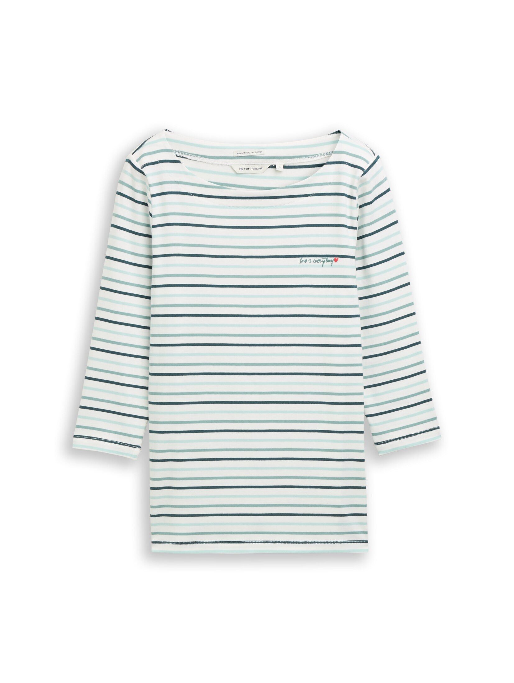 TOM TAILOR 3/4-Arm-Shirt T-Shirt (im Einserpack) Langarmshirt mit Streifenmuster